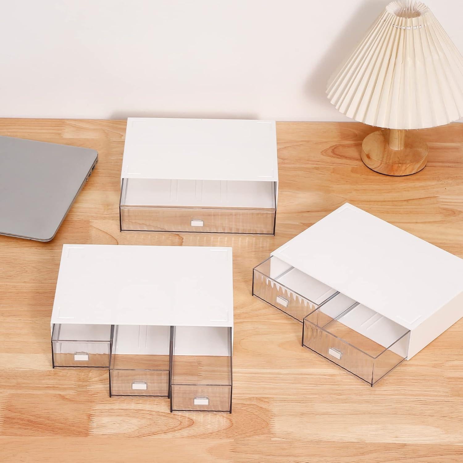 Organizador de Escritorio Ykpoqir Blanco con 6 Cajones Apilables