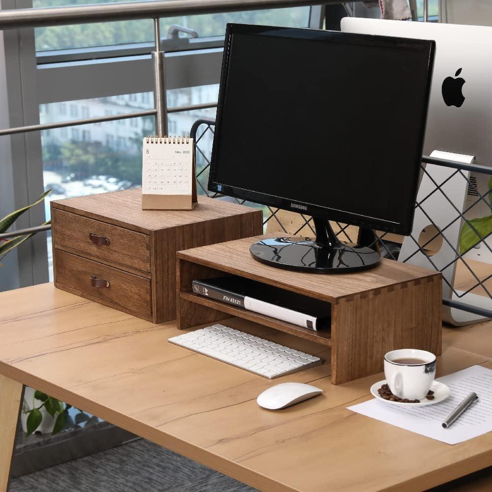 Organizador de Escritorio de Madera DDYURI con 2 Cajones