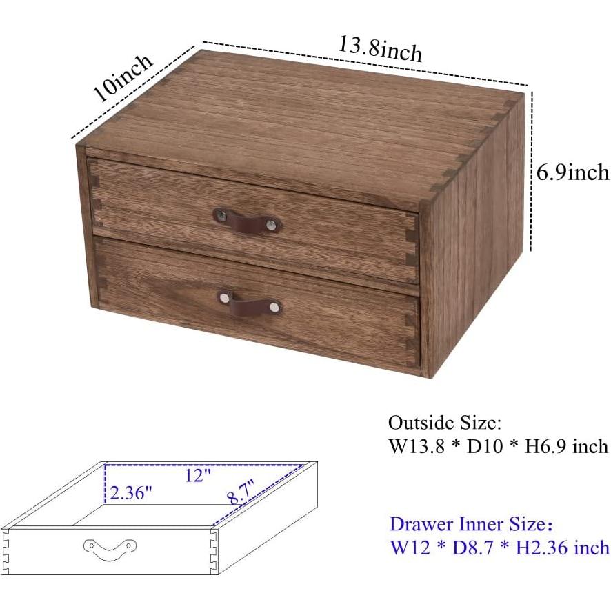 Organizador de Escritorio de Madera DDYURI con 2 Cajones