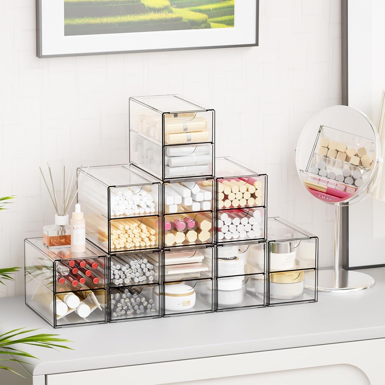 Cajones Acrílicos Apilables Yieach 9 Pack 18 Cajones 15.5x8.6cm