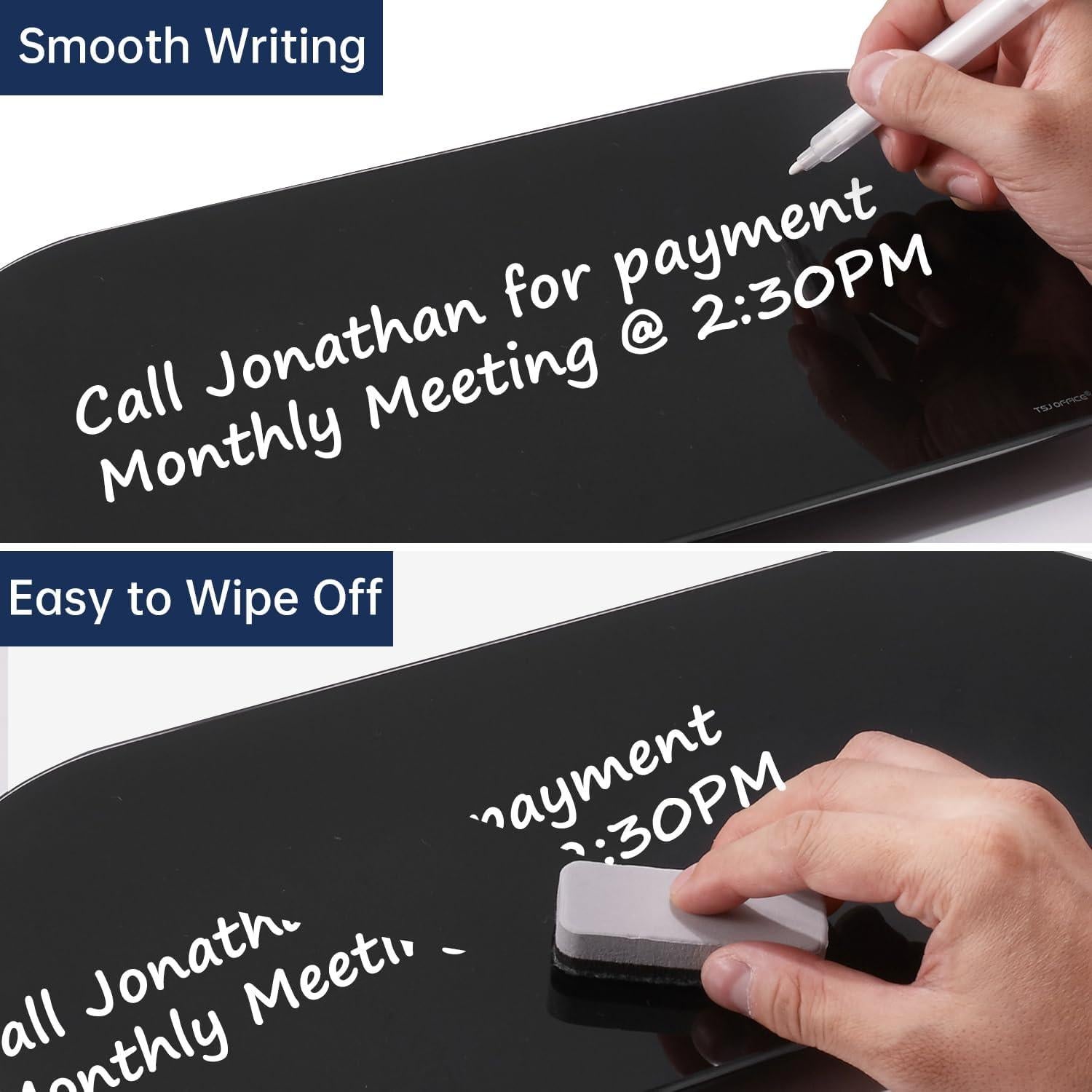 Pizarra de Vidrio para Escritorio TSJ OFFICE 43x18 cm con Luz Azul