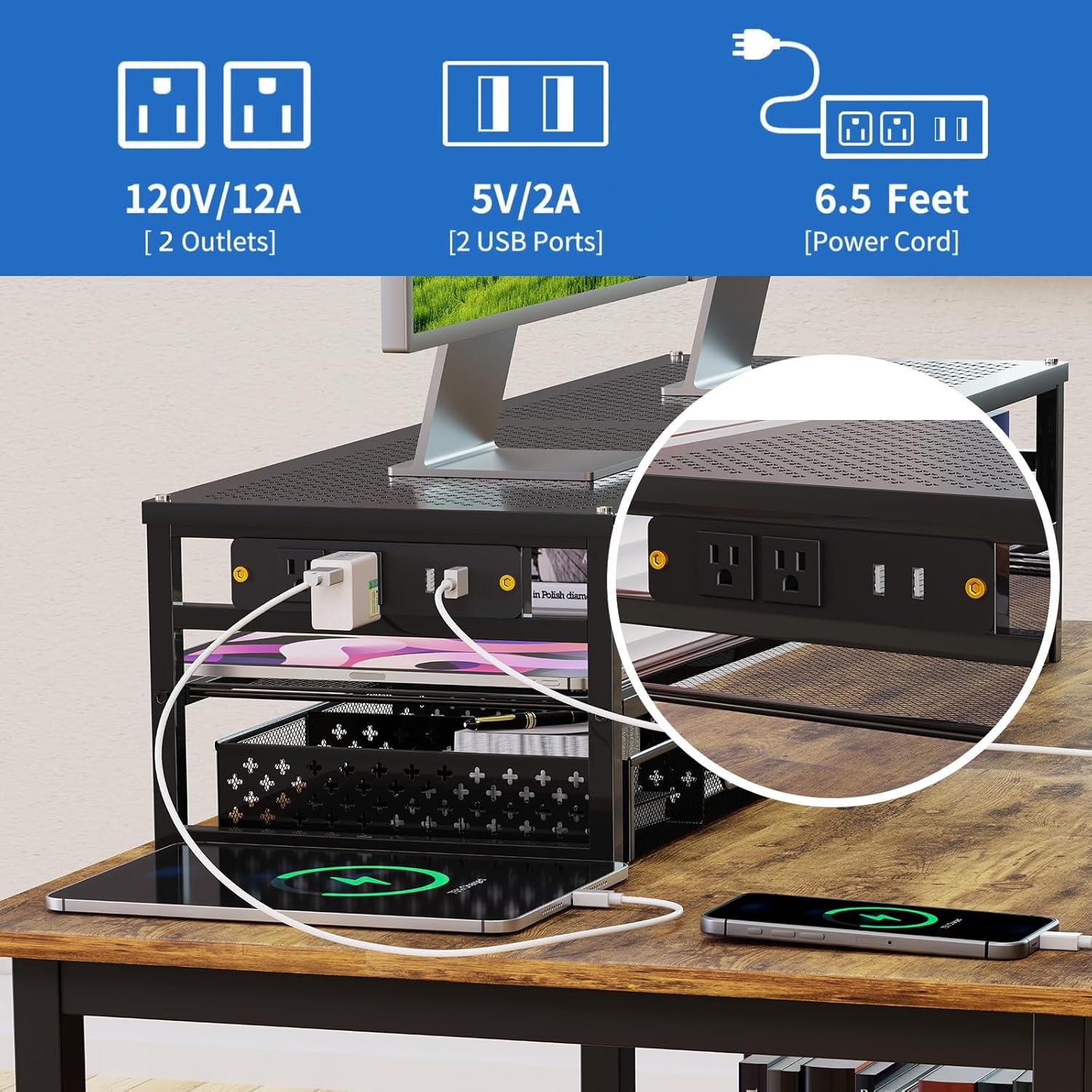 Soporte de Monitor de Metal Simple Trending con USB 2.0 y 2 Niveles