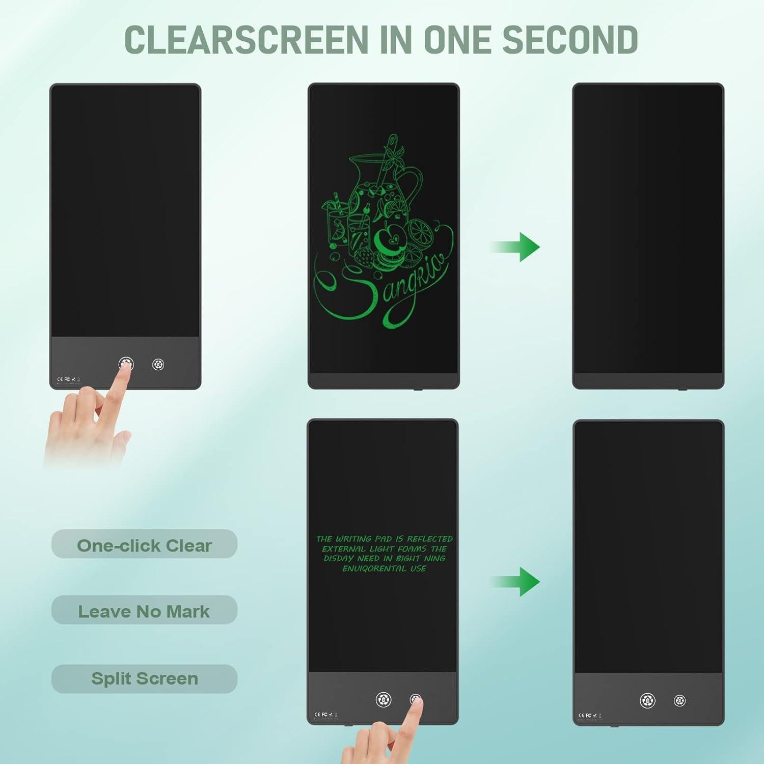 Tableta de Escritura LCD Ksequ 6.5" Doble Cara Portátil
