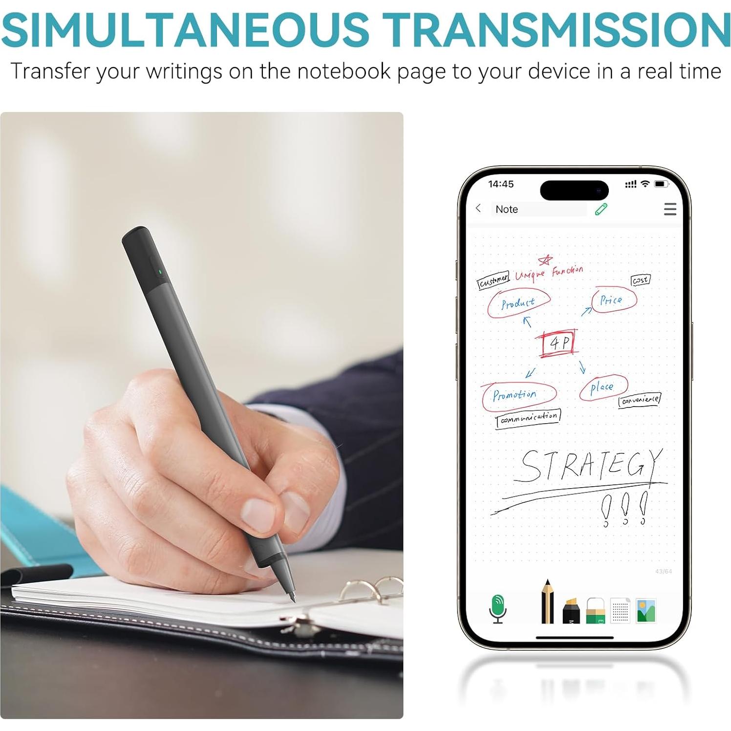 Bolígrafo Digital Inalámbrico NEWYES SyncPen 4 con Cuaderno