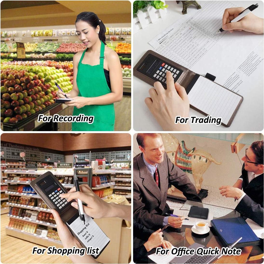 Cuaderno Multifuncional SAYEEC A7 con Calculadora y Bolígrafo Negro