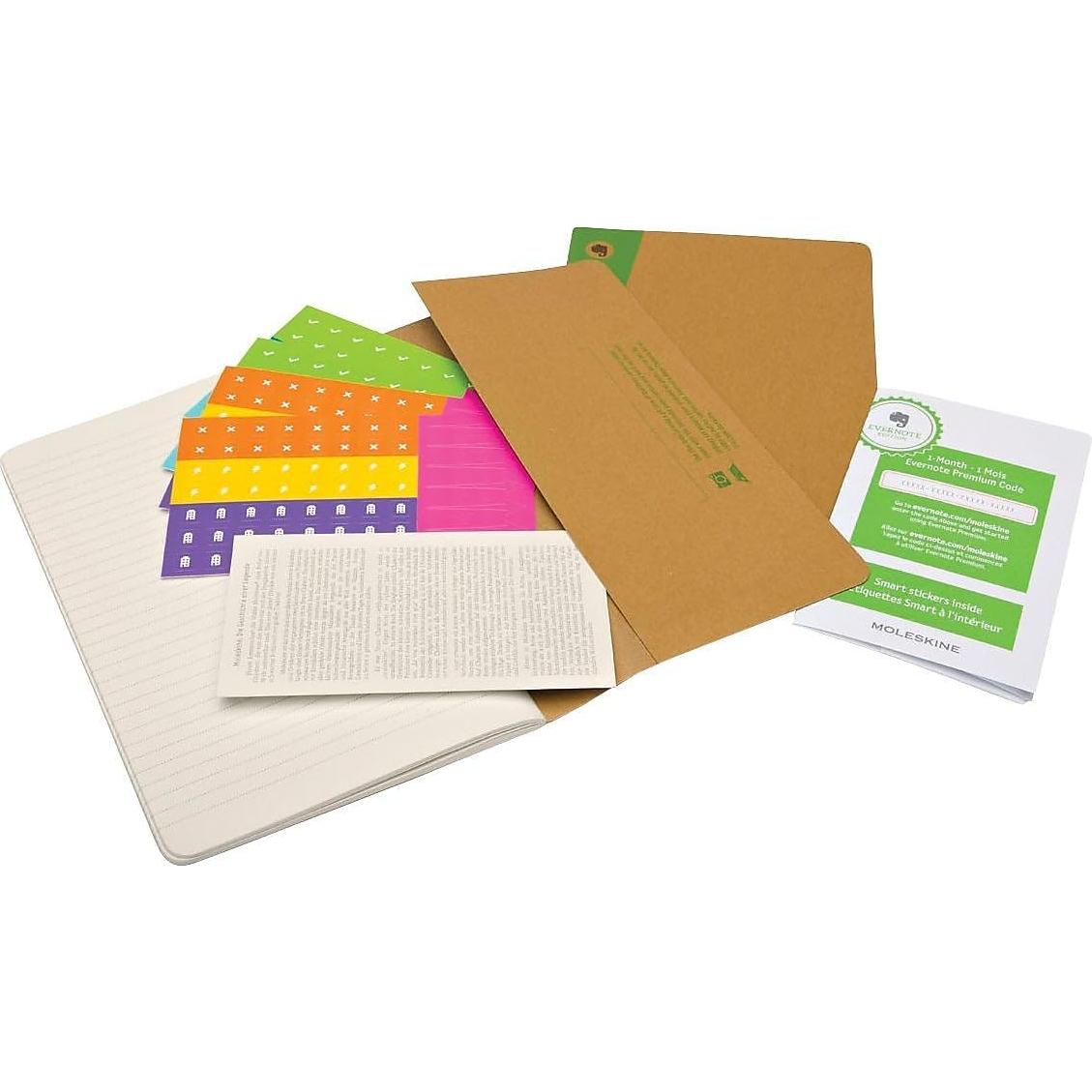 Diario Moleskine Evernote Pocket Rayado Marrón Kraft - Juego de 2