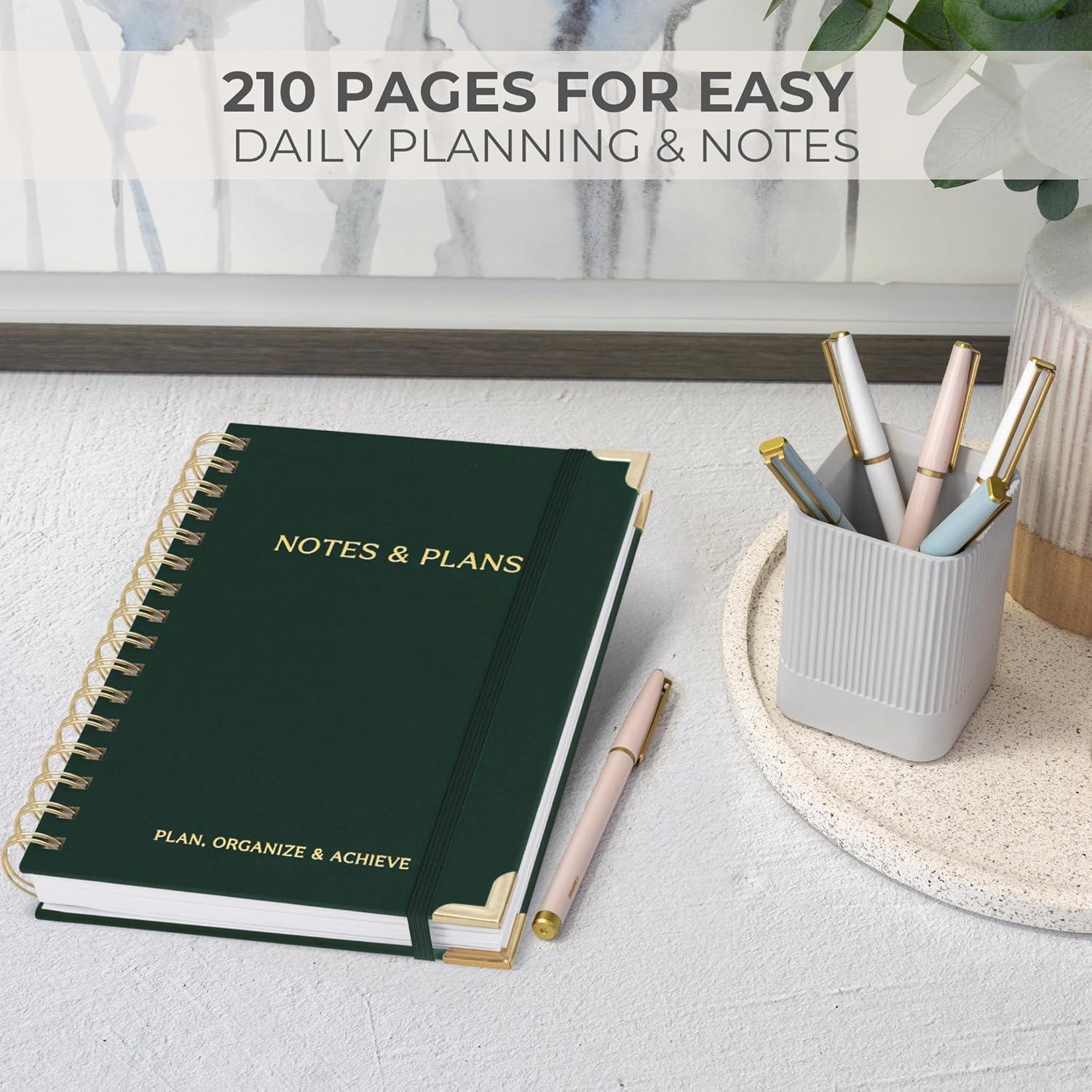 Planificador Diario ZICOTO con Horario - 210 Páginas Camello