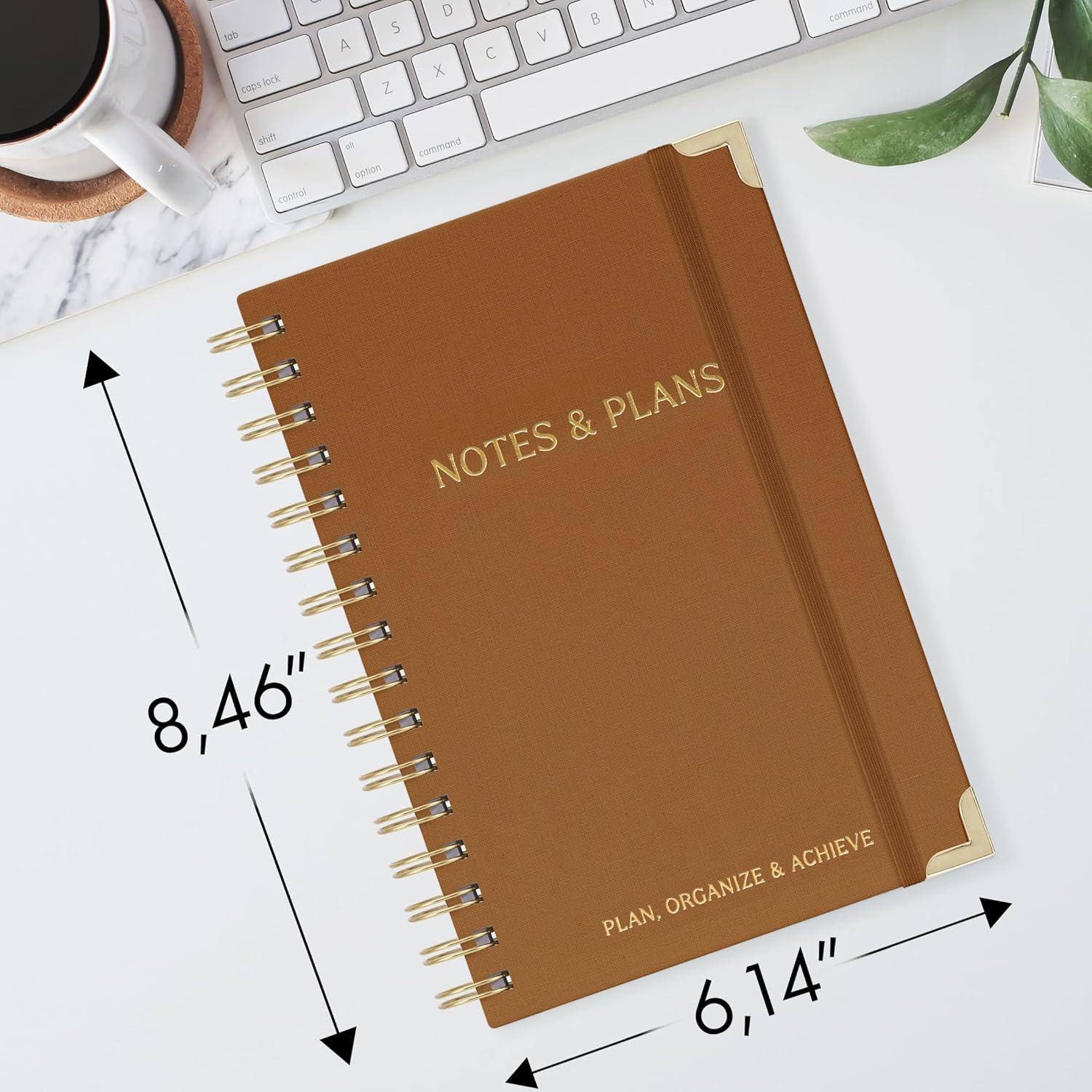 Planificador Diario ZICOTO con Horario - 210 Páginas Camello