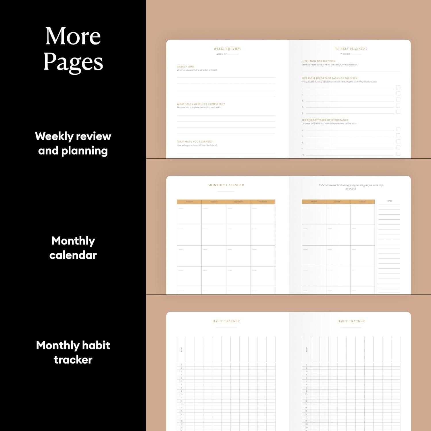 Planificador de Productividad A5 Intelligent Change Negro 2025