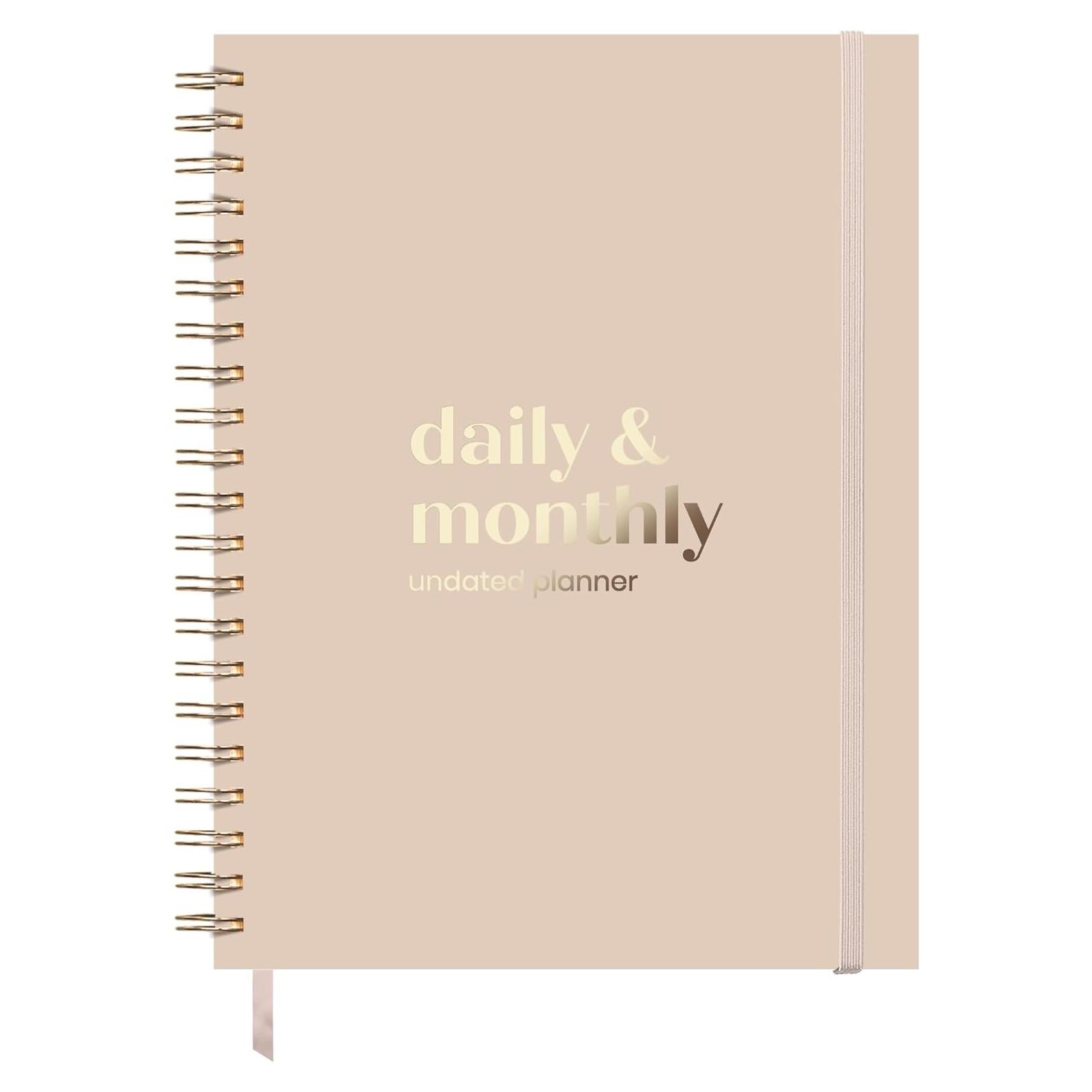 Planificador Diario Grande Jayren Beige 21.6x27.9 cm No Datado