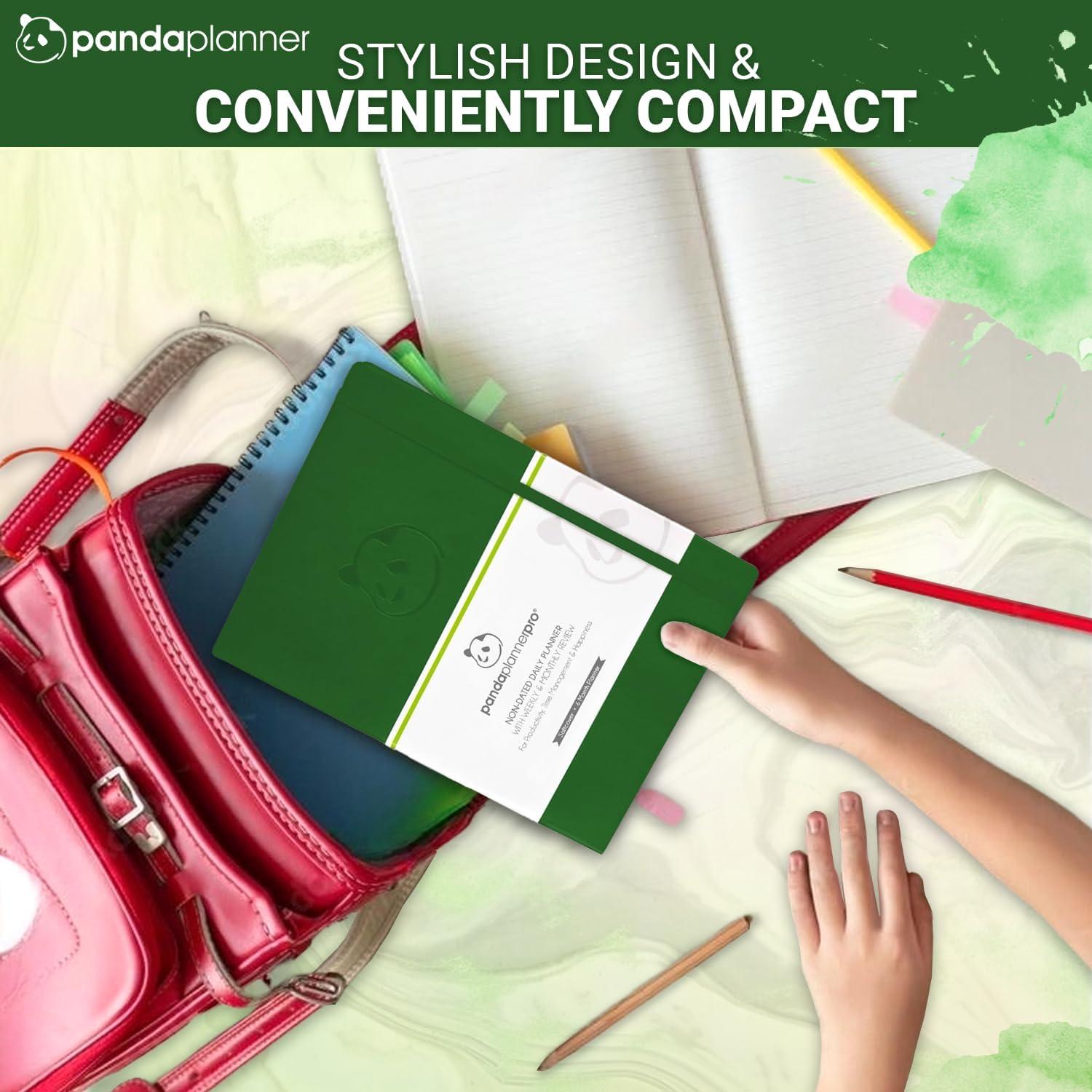 Planificador Panda Planner Pro 2025-2026 Grande 21.6x27.9 cm Verde