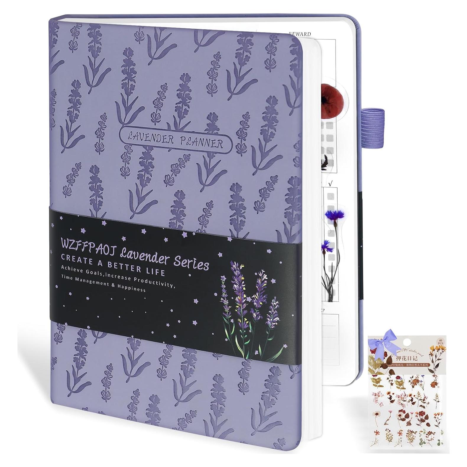 Planificador Semanal y Mensual WZFFPAOJ A5 Sin Fecha Púrpura