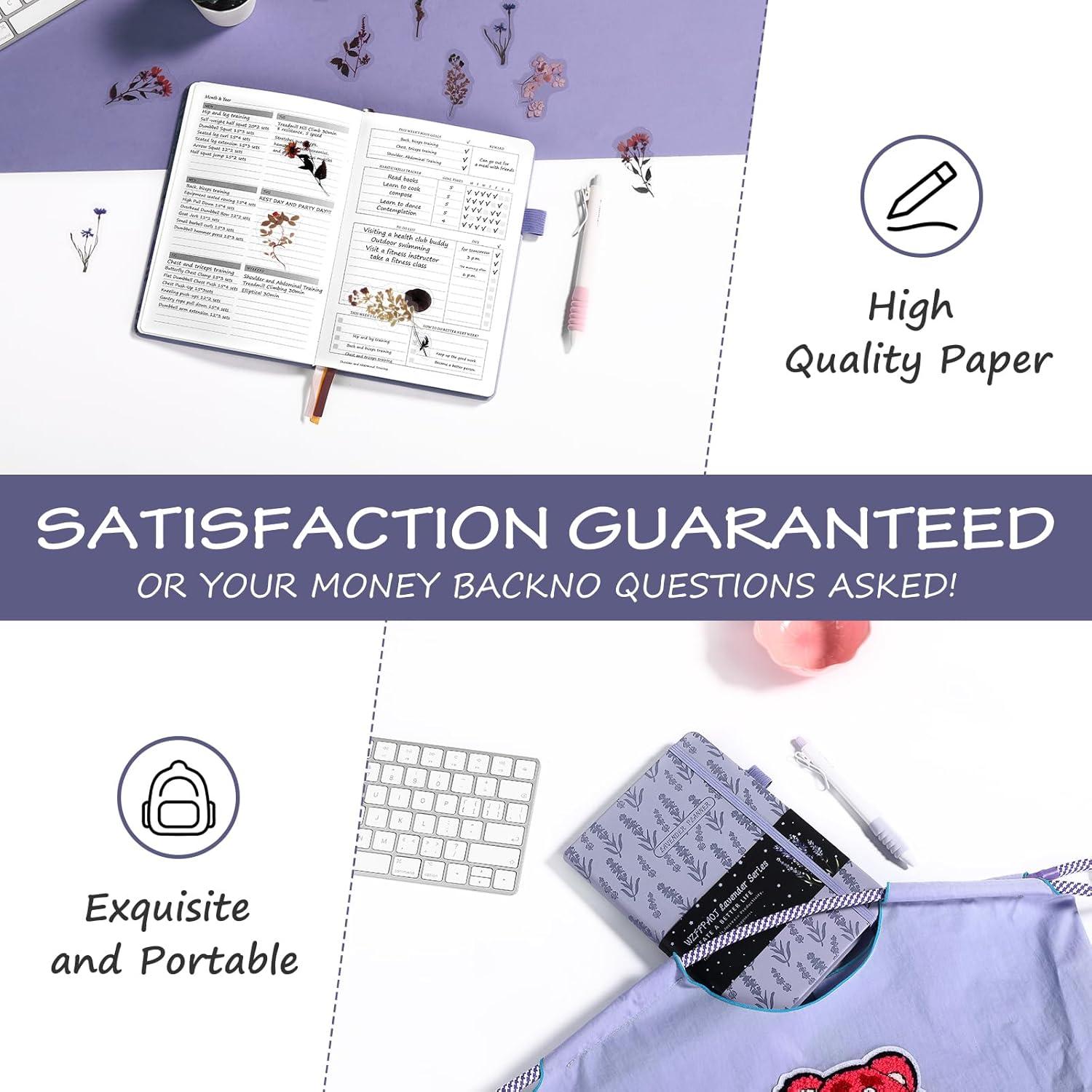 Planificador Semanal y Mensual WZFFPAOJ A5 Sin Fecha Púrpura