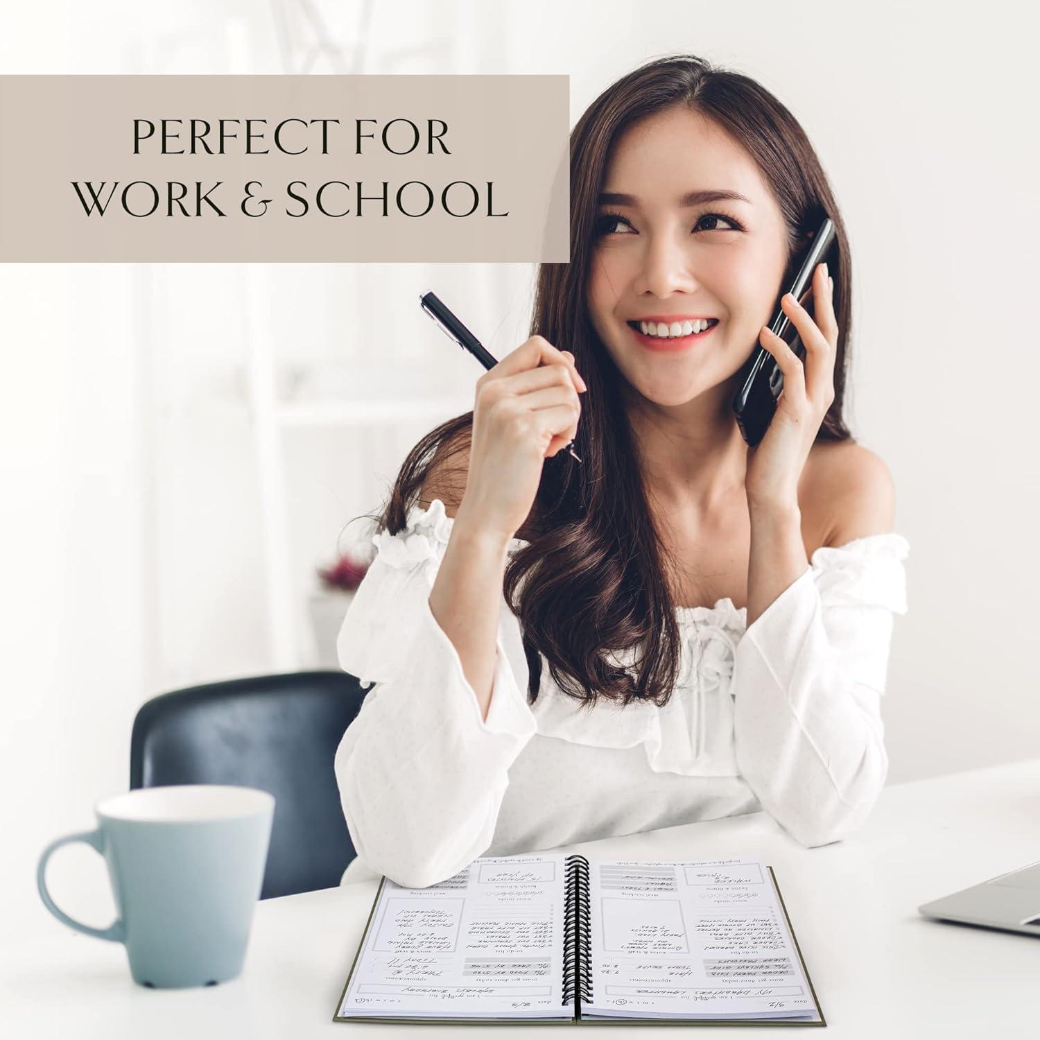 Planificador Diario ZICOTO A5 Verde Oscuro - 120 Páginas Sin Fecha