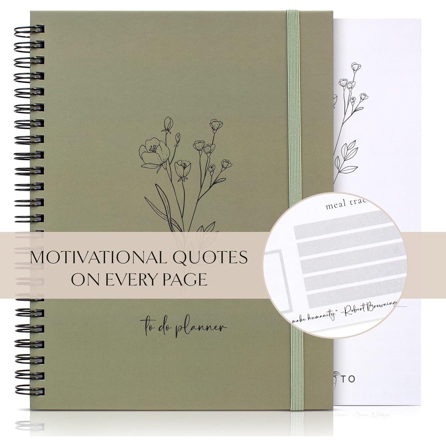 Planificador Diario ZICOTO A5 Verde Oscuro - 120 Páginas Sin Fecha