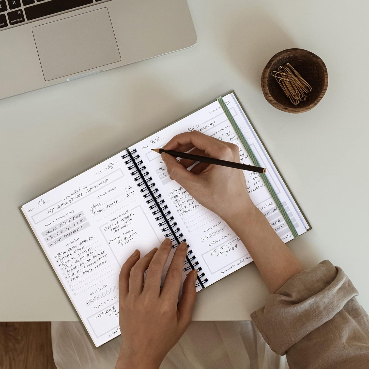 Planificador Diario ZICOTO A5 Verde Oscuro - 120 Páginas Sin Fecha