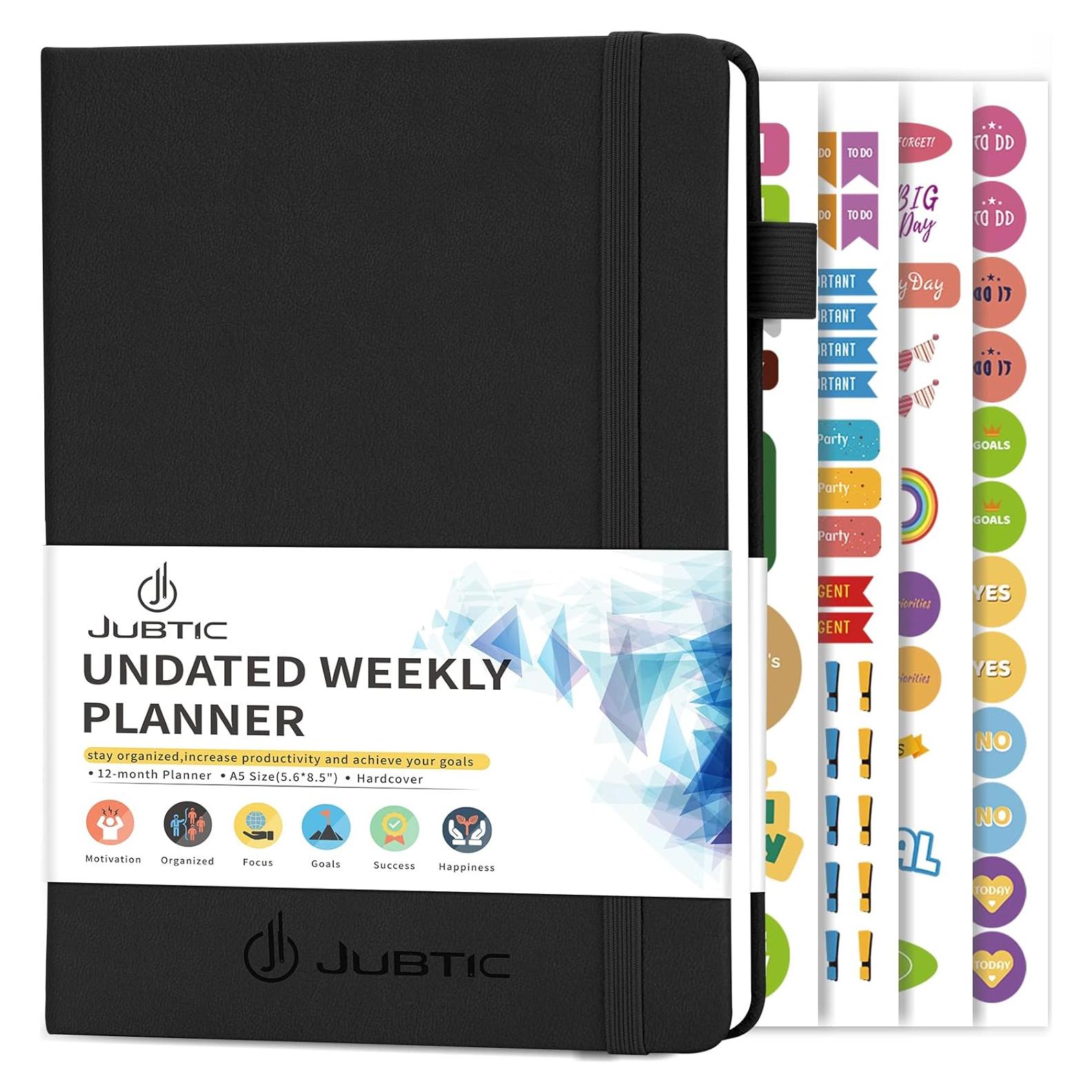 Planificador Semanal JUBTIC A5 Sin Fecha Negro 2025