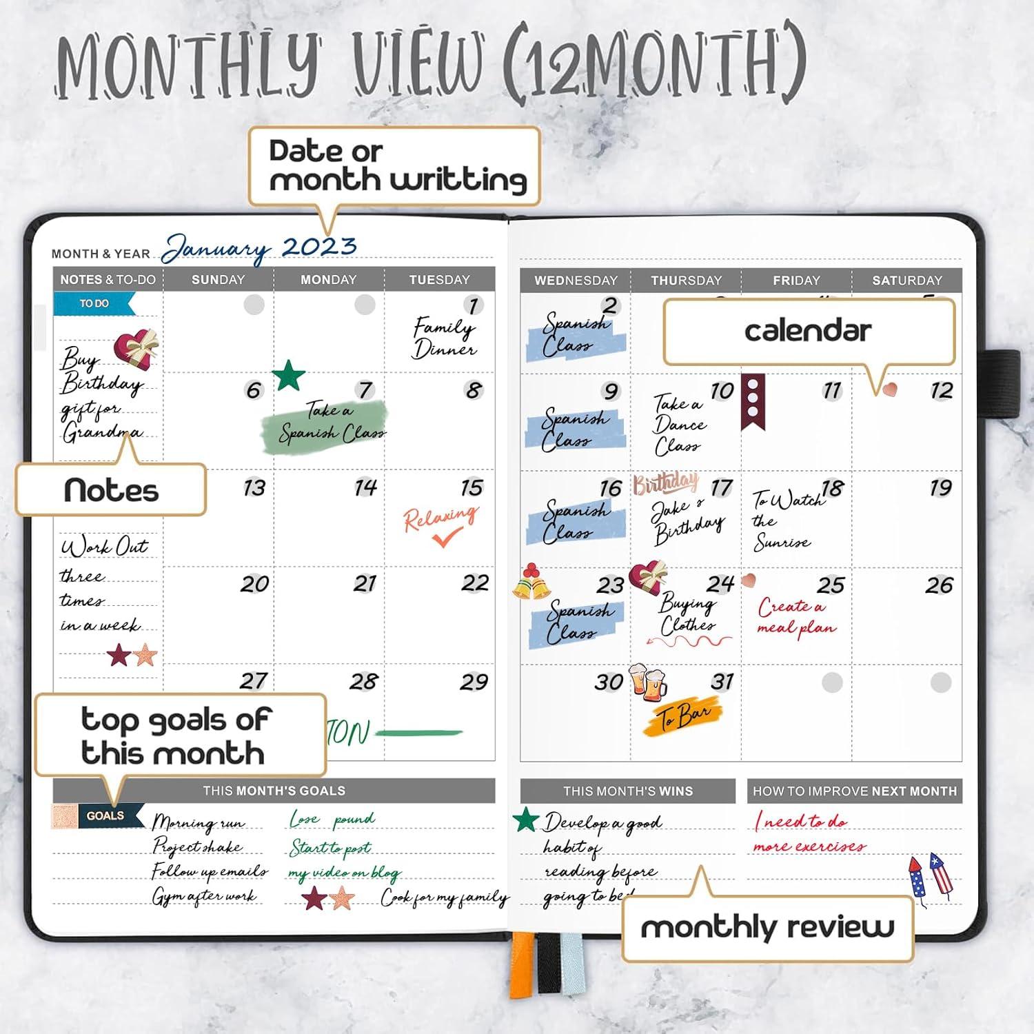 Planificador Semanal JUBTIC A5 Sin Fecha Negro 2025