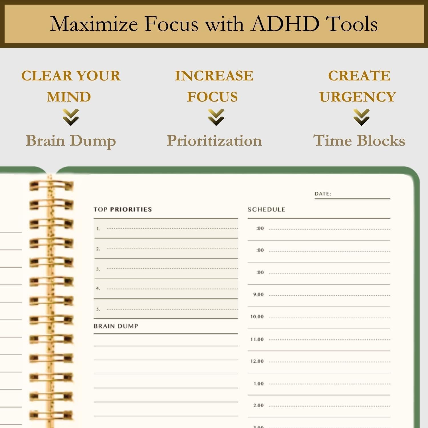 Planificador Diario Sin Fecha A4 Refine Days Verde 200 Páginas