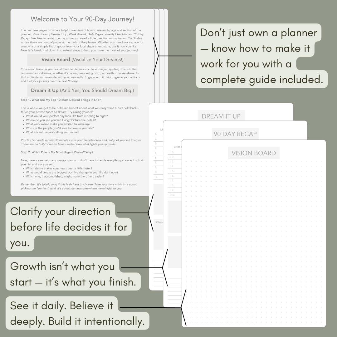 Planificador de Productividad 90 Días Pland Studio Salvia Forestal