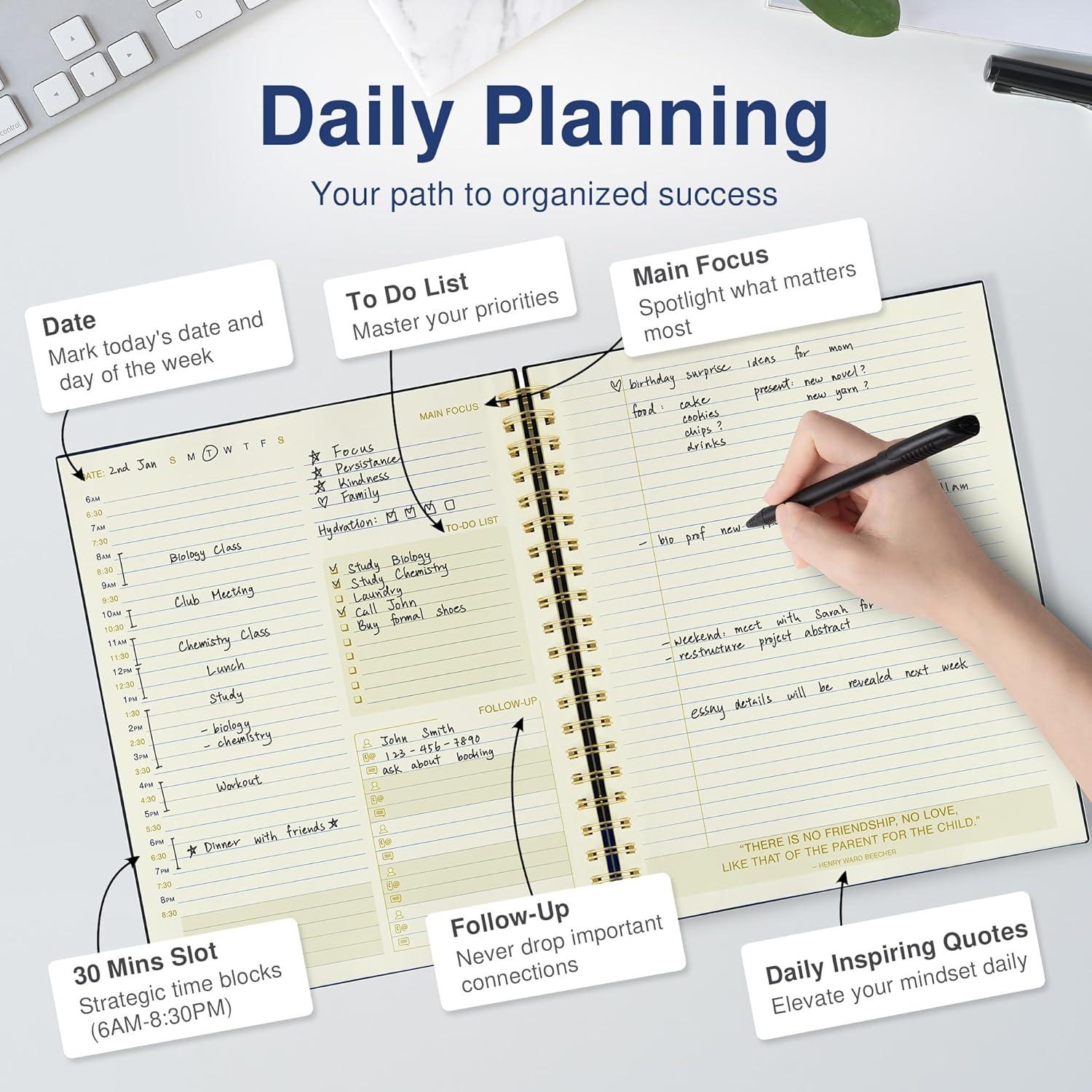 Planificador Diario No Datado AUROPLANNER 180 Páginas Tamaño Carta