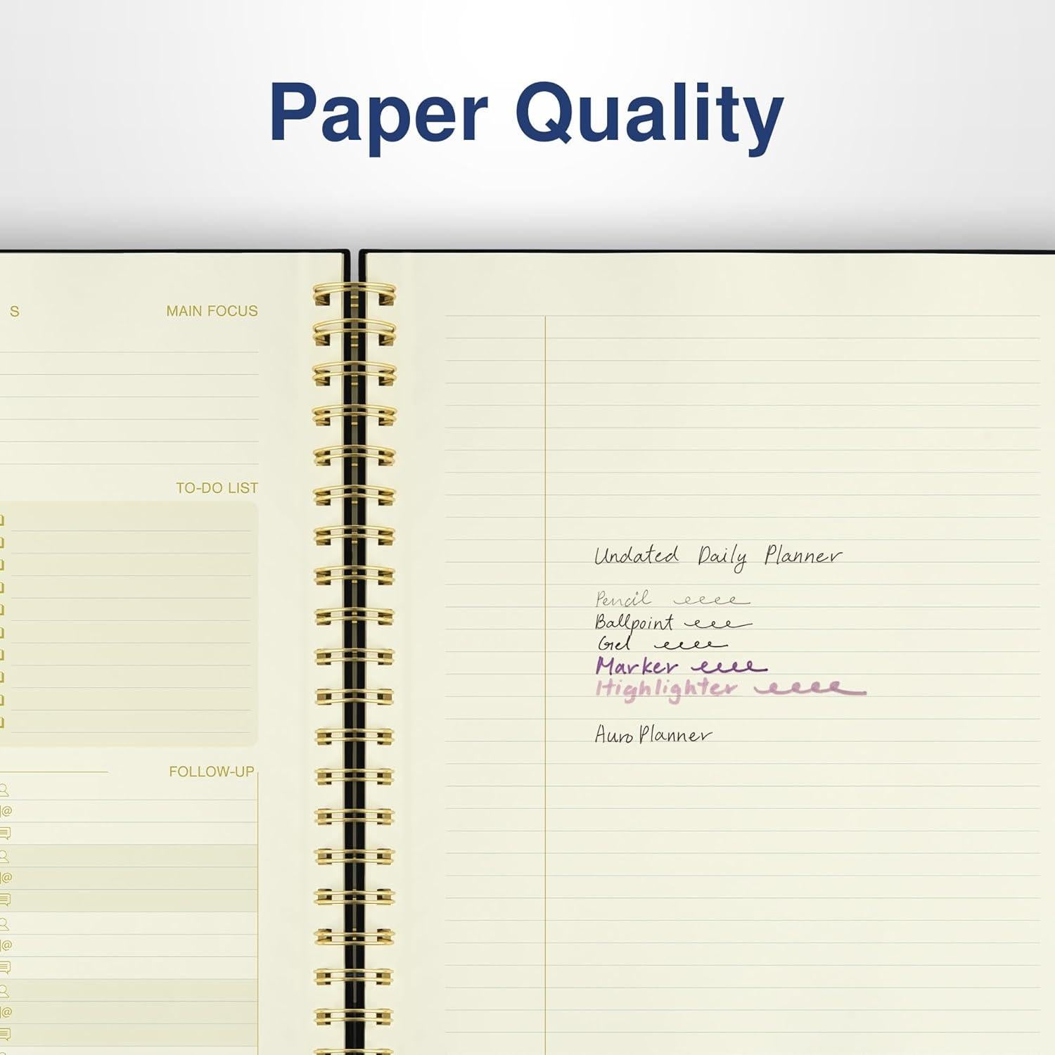 Planificador Diario No Datado AUROPLANNER 180 Páginas Tamaño Carta