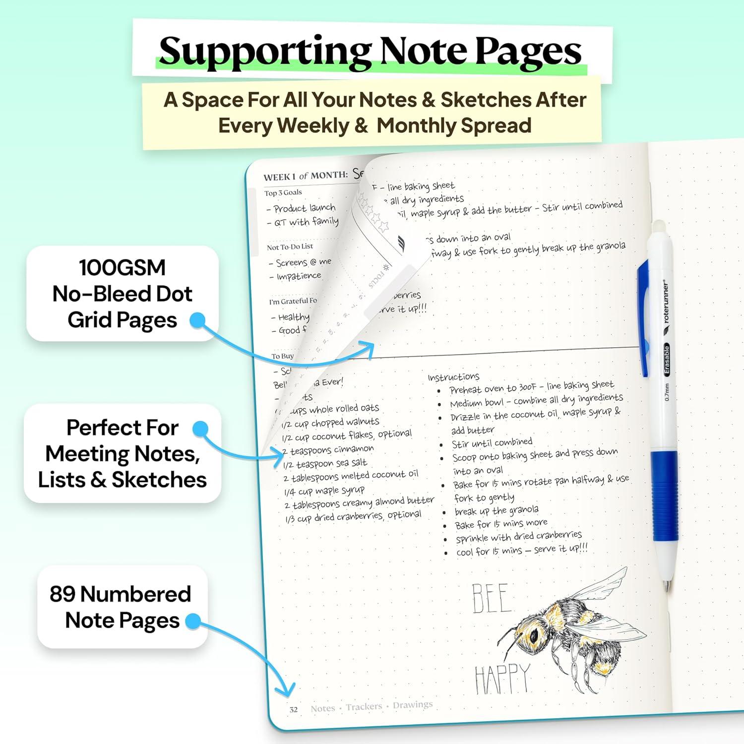 Planificador Roterunner A5 Tapa Dura Verde Azulado 2025