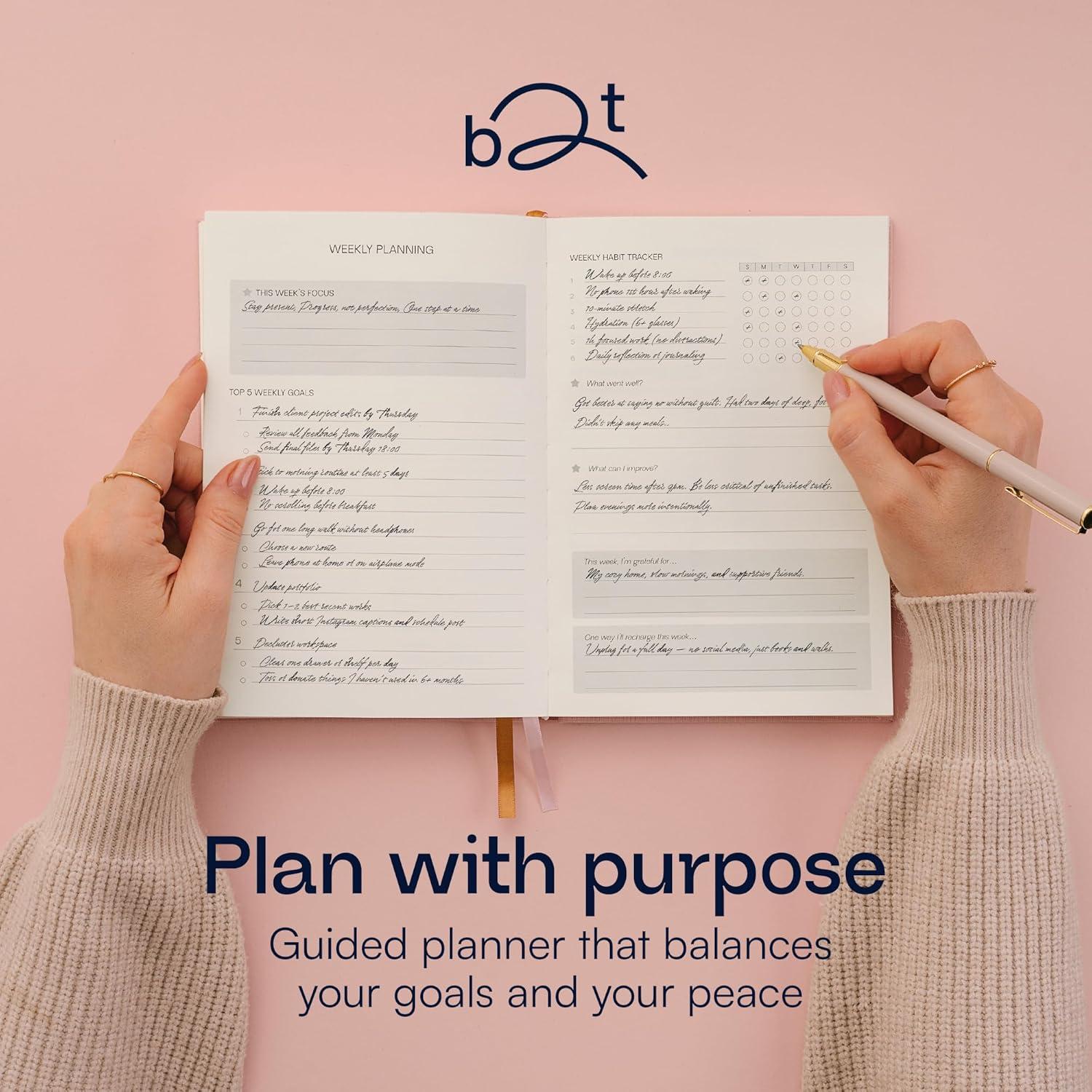 Planificador de Productividad A5 Mejor Juntos 3 Meses Rosa