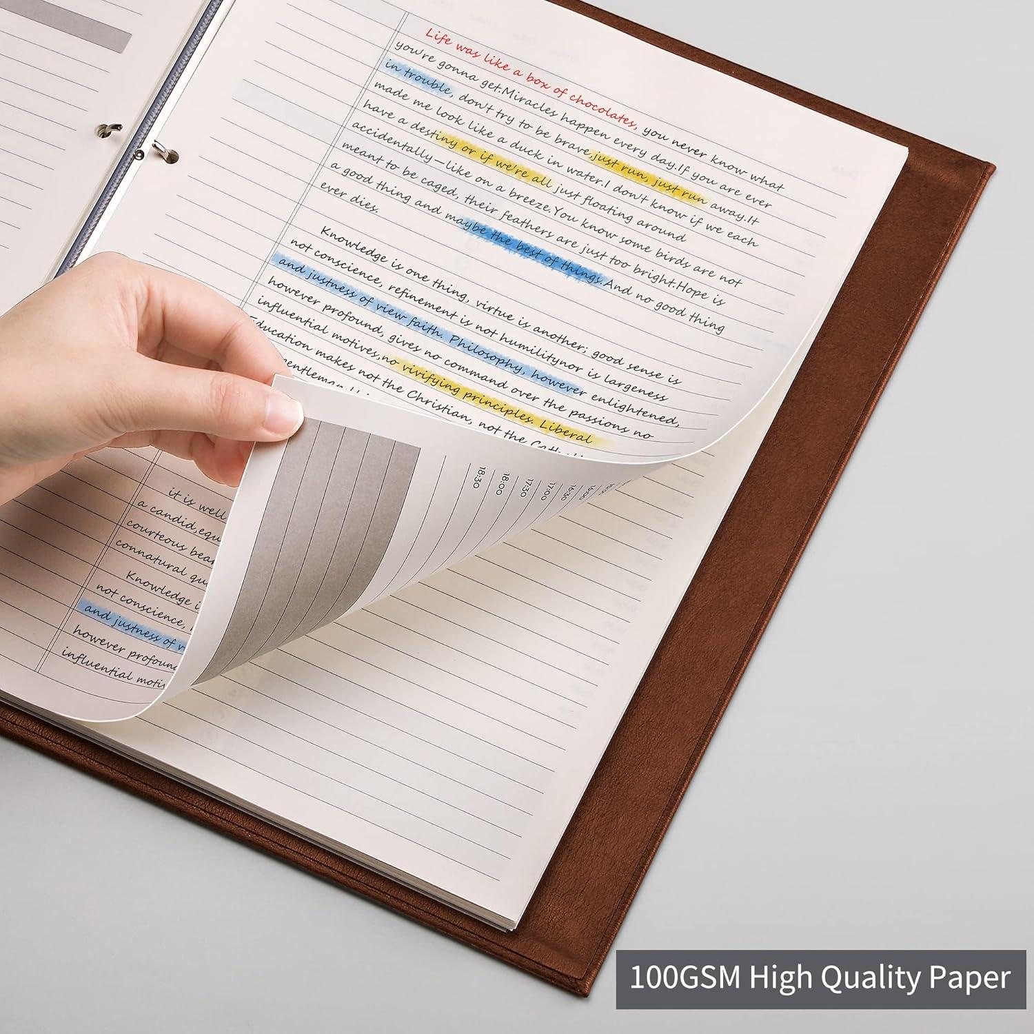 Planificador Diario Sin Fecha EMSHOI A4 Café - 240 Páginas