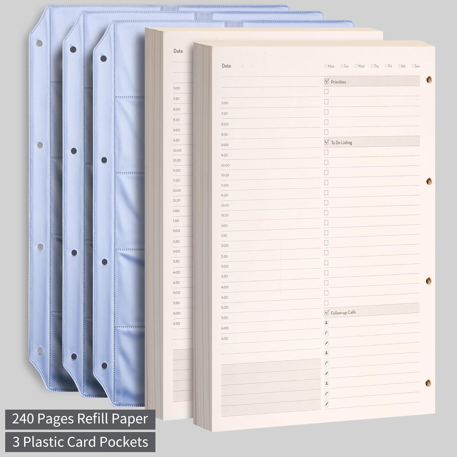 Planificador Diario Sin Fecha EMSHOI A4 Café - 240 Páginas