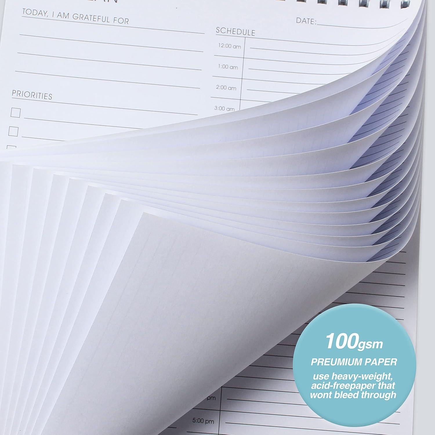 Planificador Diario 24 Horas KAICN - 16.5 x 24.9 cm, Productividad