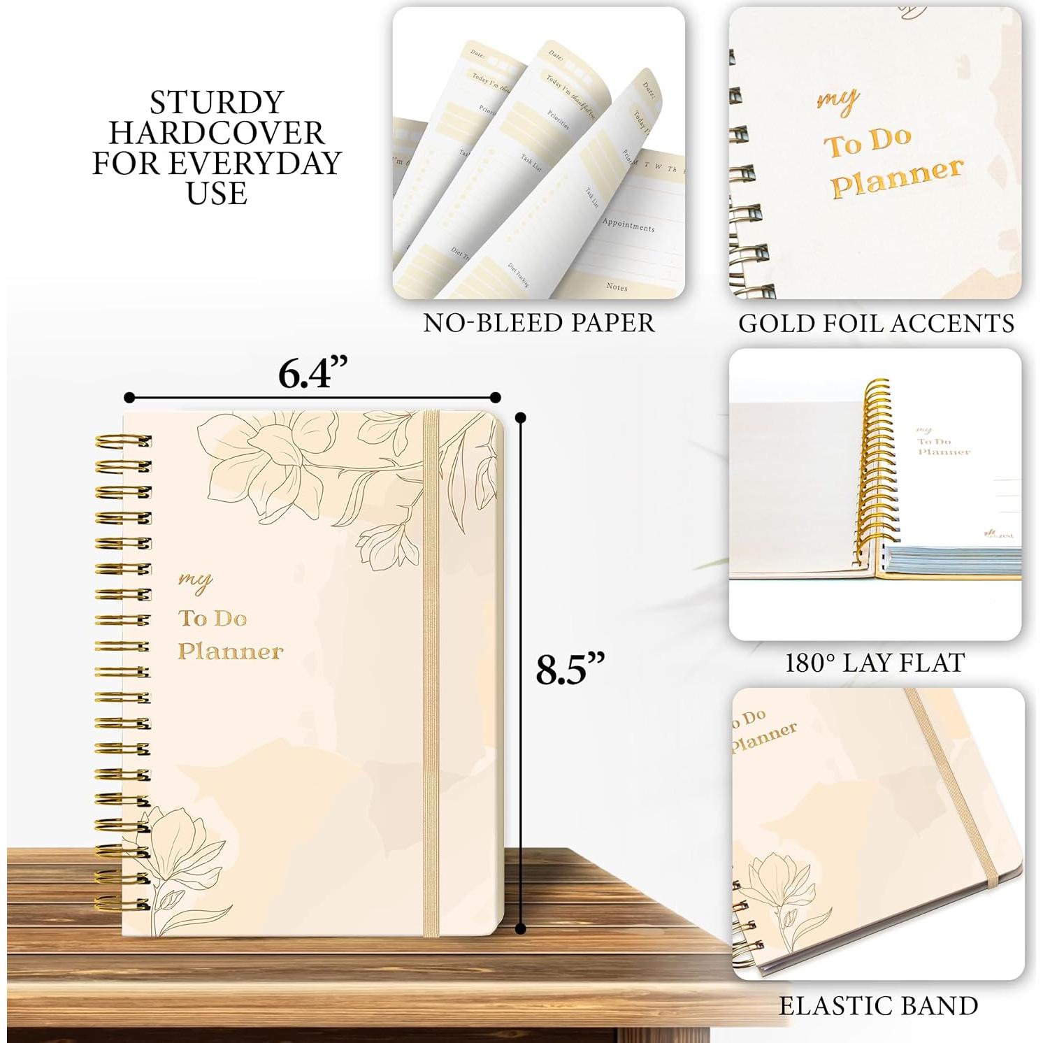 Planificador Diario No Datado Only Zest Beige 124 Páginas