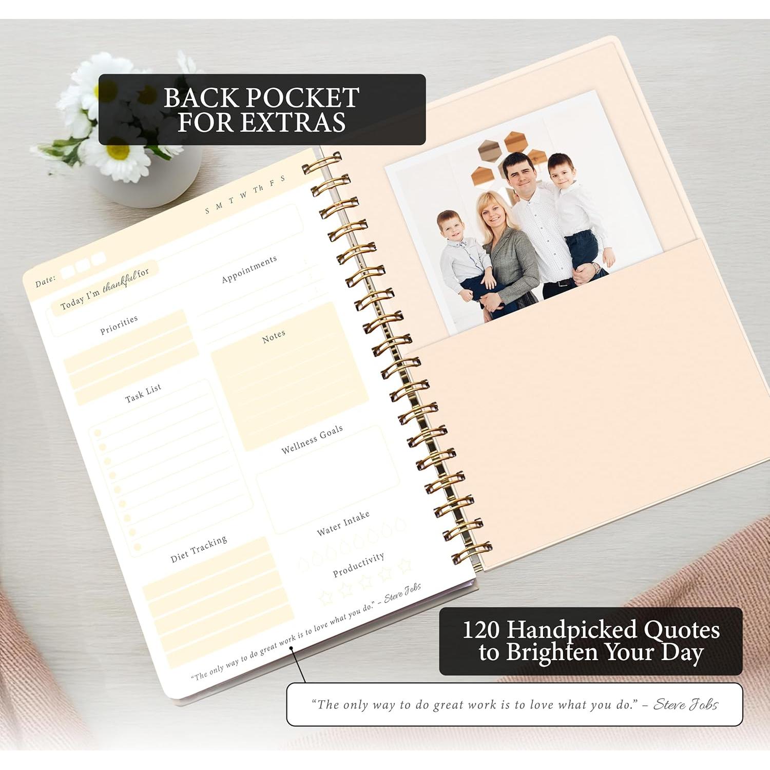 Planificador Diario No Datado Only Zest Beige 124 Páginas