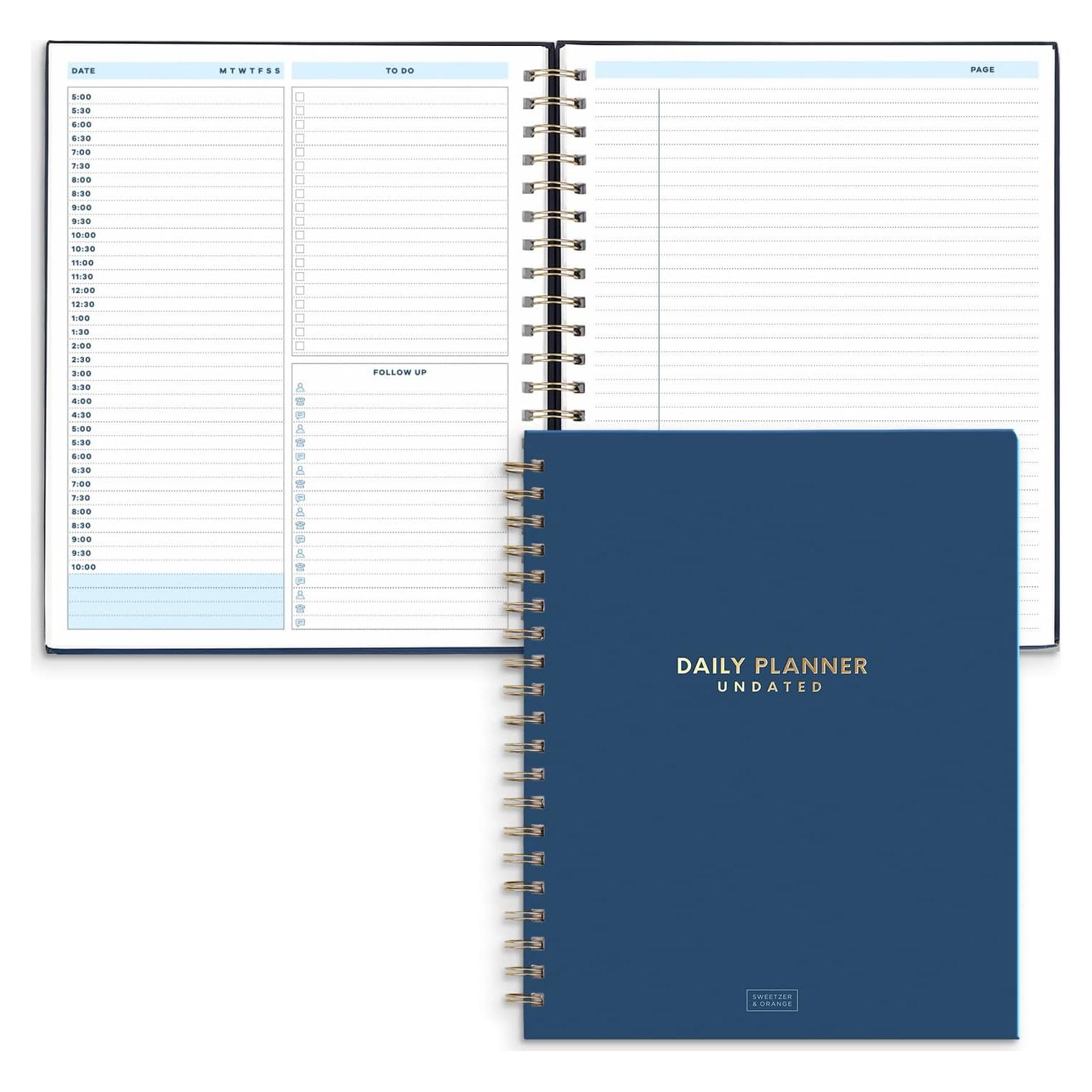 Planificador Diario Sin Fecha Sweetzer & Orange 200 Páginas