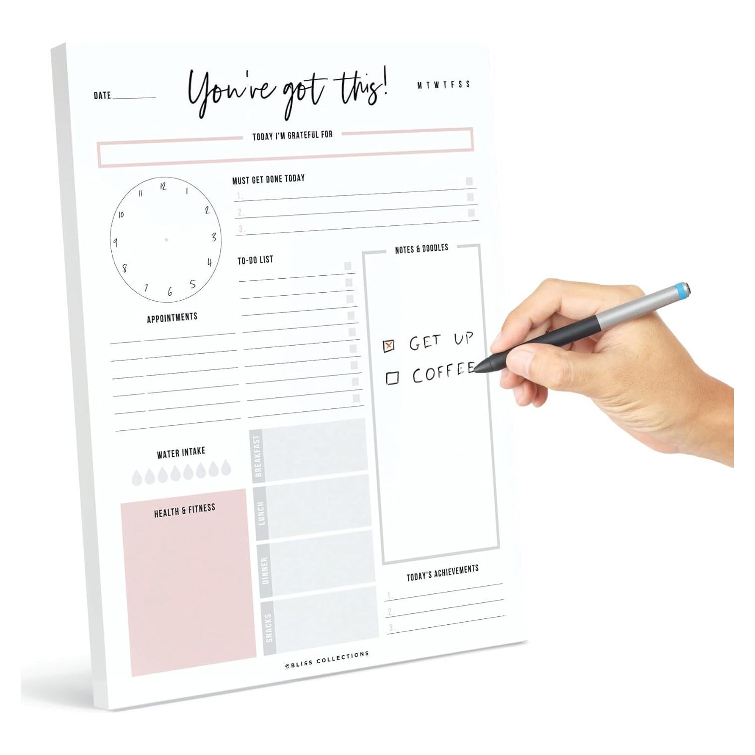 Planificador Diario No Datado Bliss Collections - 50 Hojas 21.6x27.9cm