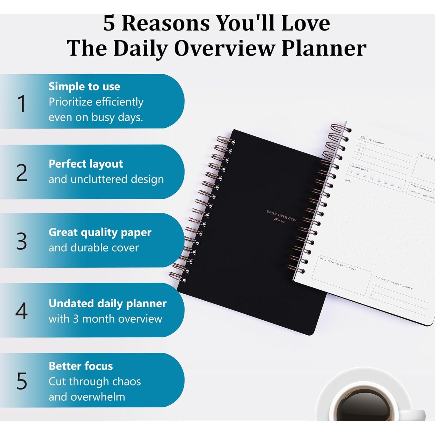 Planificador Diario Sin Fecha ZERONE CENTRE 3 Meses 21x28 cm