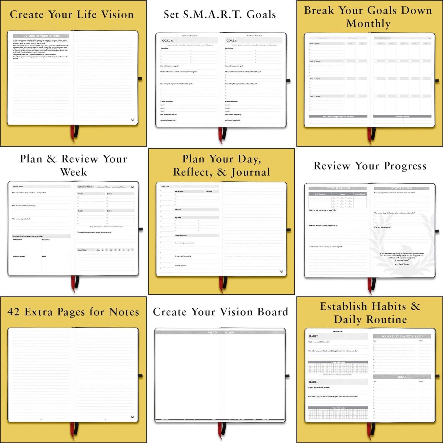 Planificador Diario Phoenix - Organizador de Metas y Productividad A5