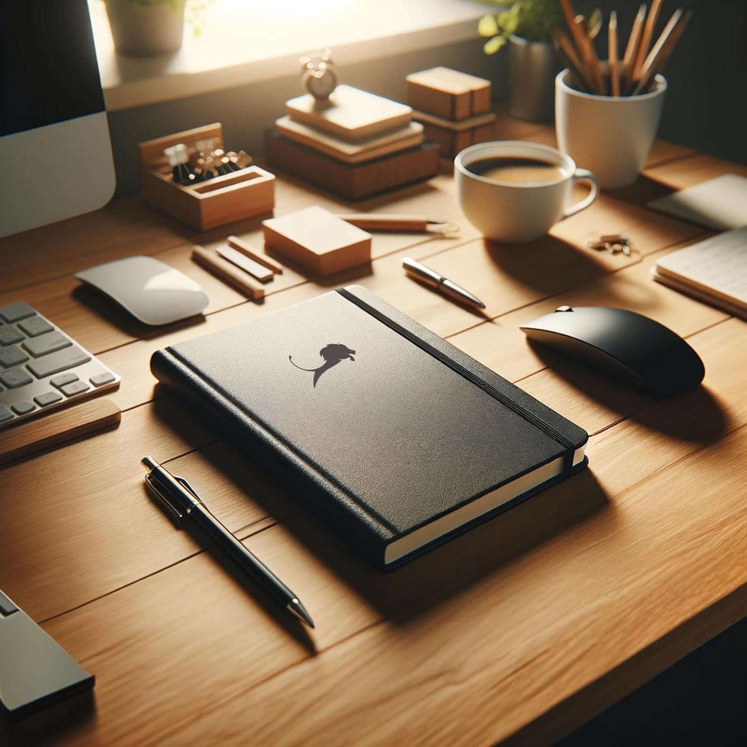 Planificador Diario Power Place 6 Meses Cuero Sintético Negro