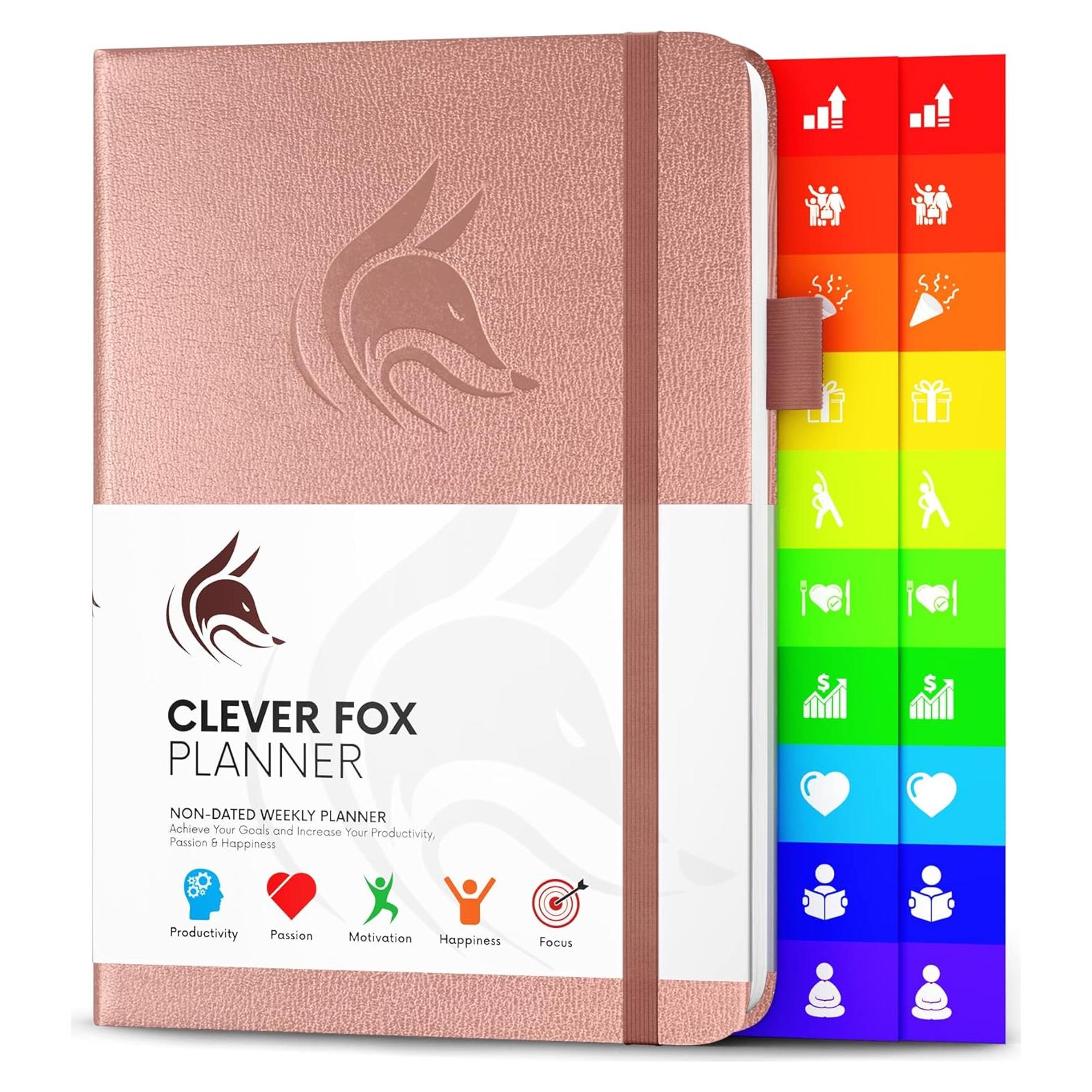 Planificador Clever Fox A5 Semanal y Mensual No Datado Oro Rosa