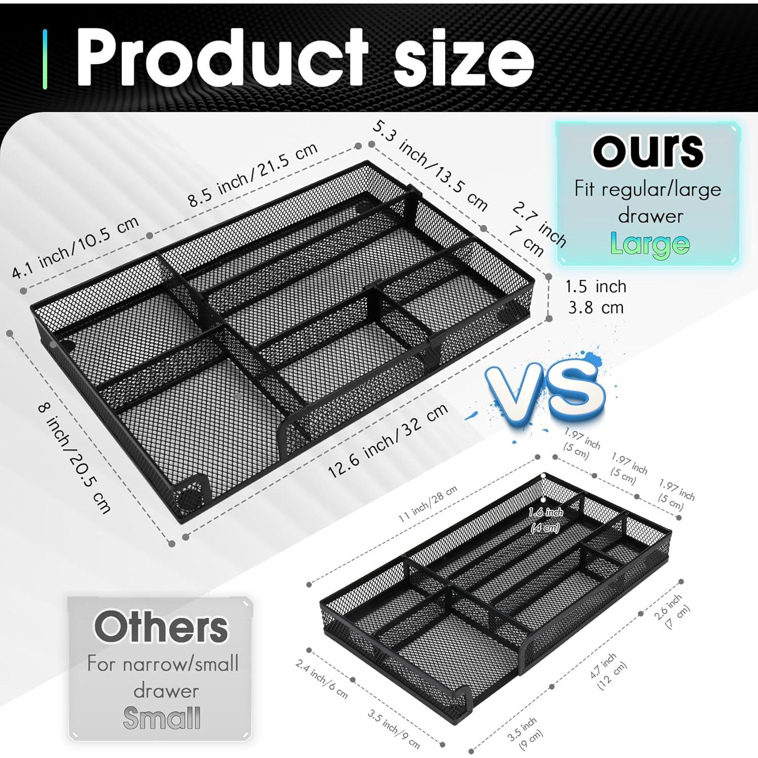 Organizador de Cajón de Escritorio EsOfficce 32x21 cm Malla Metálica