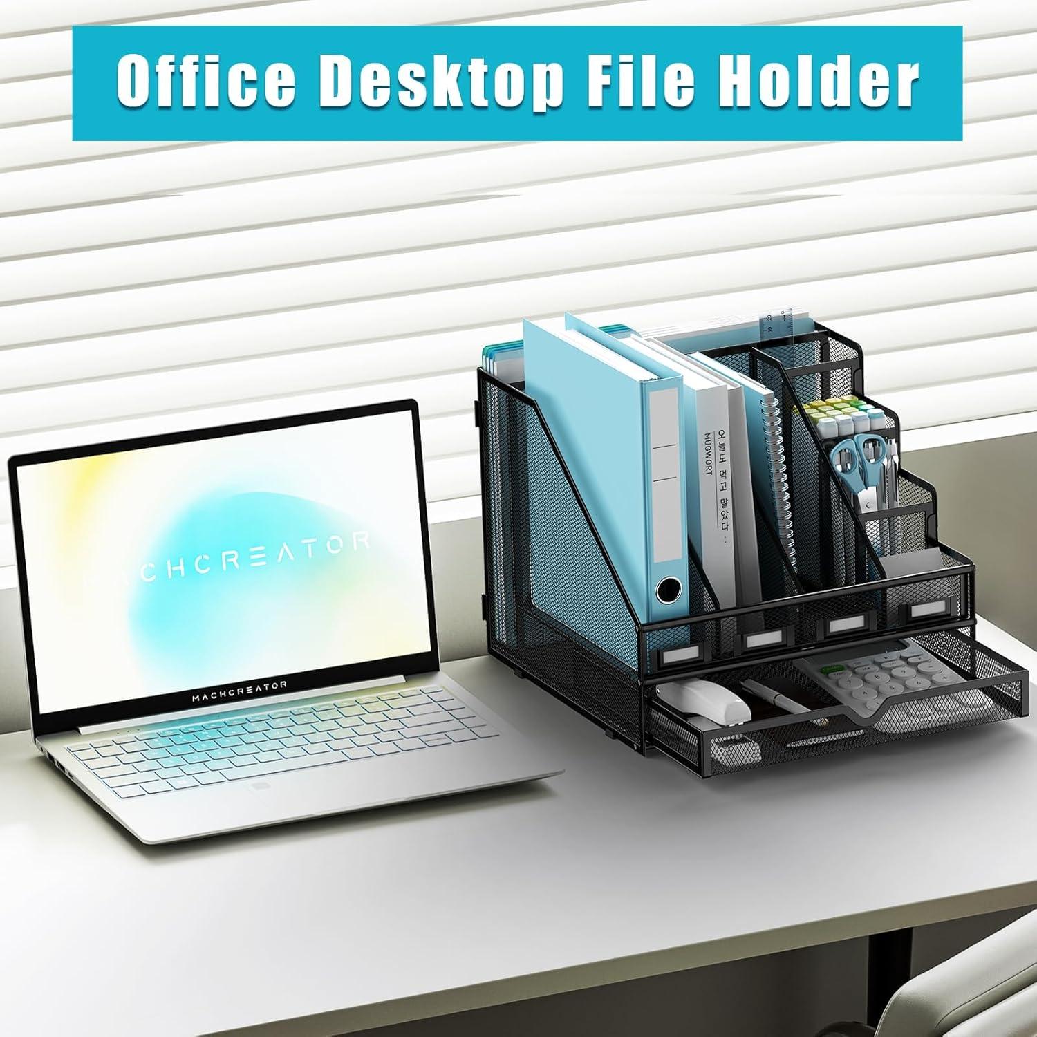Organizador de Escritorio Sinboun Negro con 4 Compartimentos