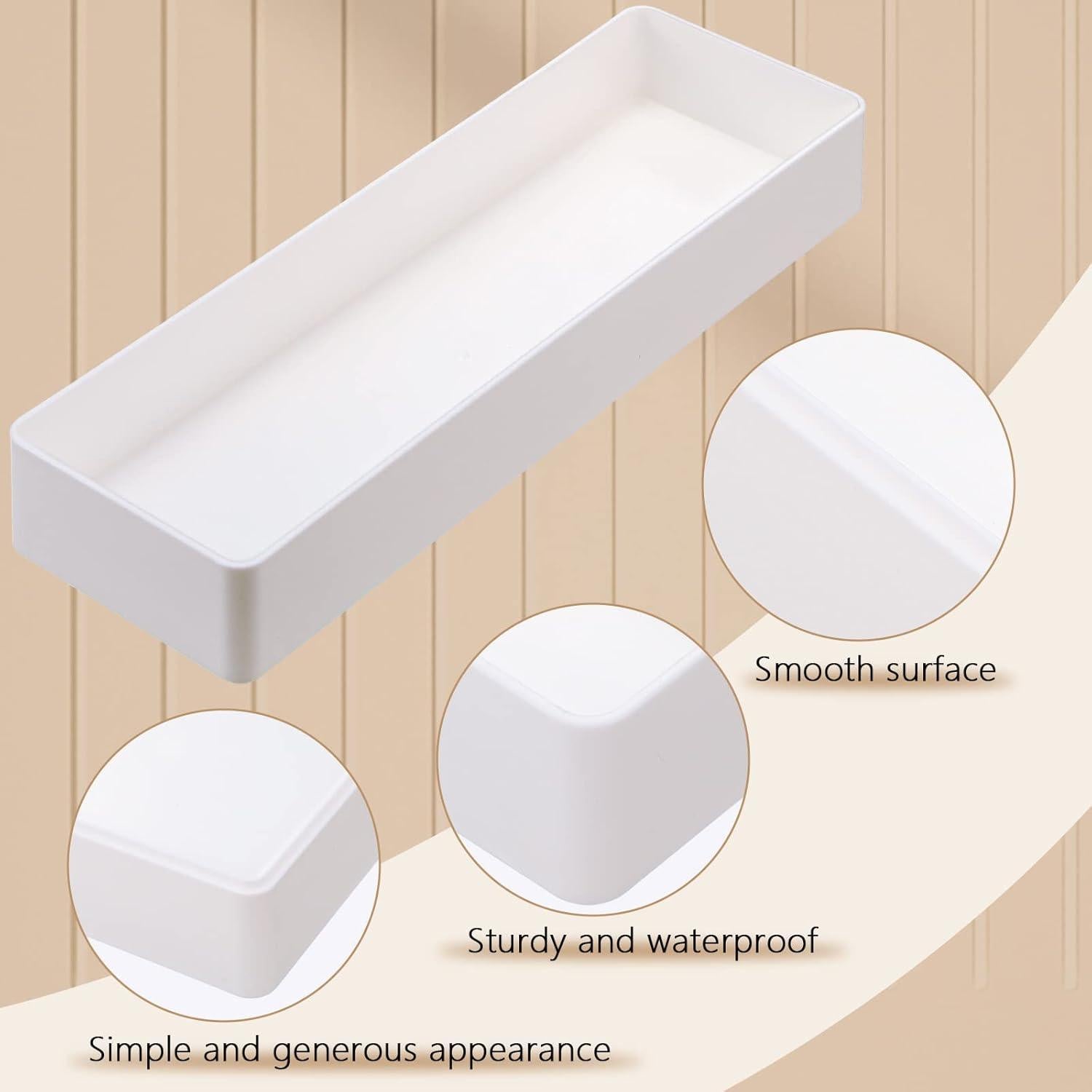 Organizador de Escritorio Teling 6 Pcs Plástico Blanco 24x7.5x3.5cm