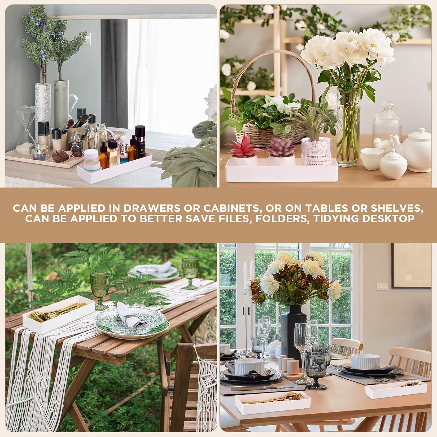 Organizador de Escritorio Teling 6 Pcs Plástico Blanco 24x7.5x3.5cm