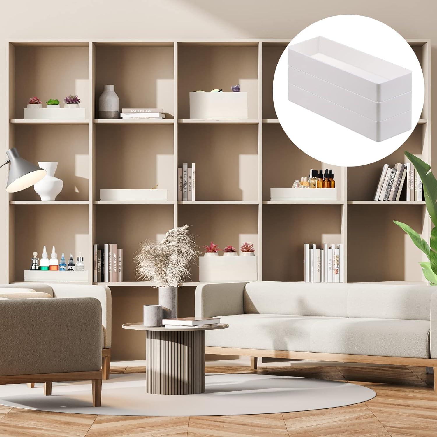 Organizador de Escritorio Teling 6 Pcs Plástico Blanco 24x7.5x3.5cm