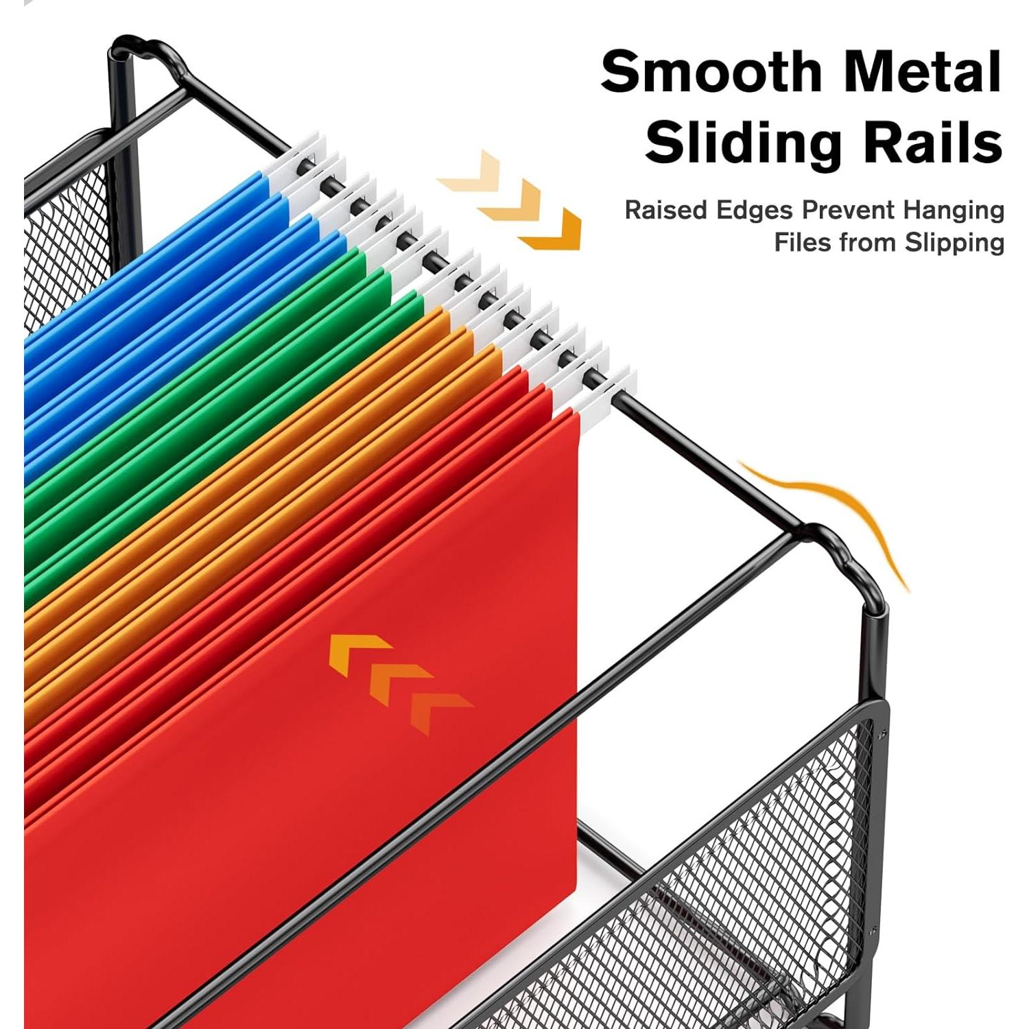 Organizador de Archivos Colgantes MaxGear de Metal Negro 31.5x28.7x23.6 cm