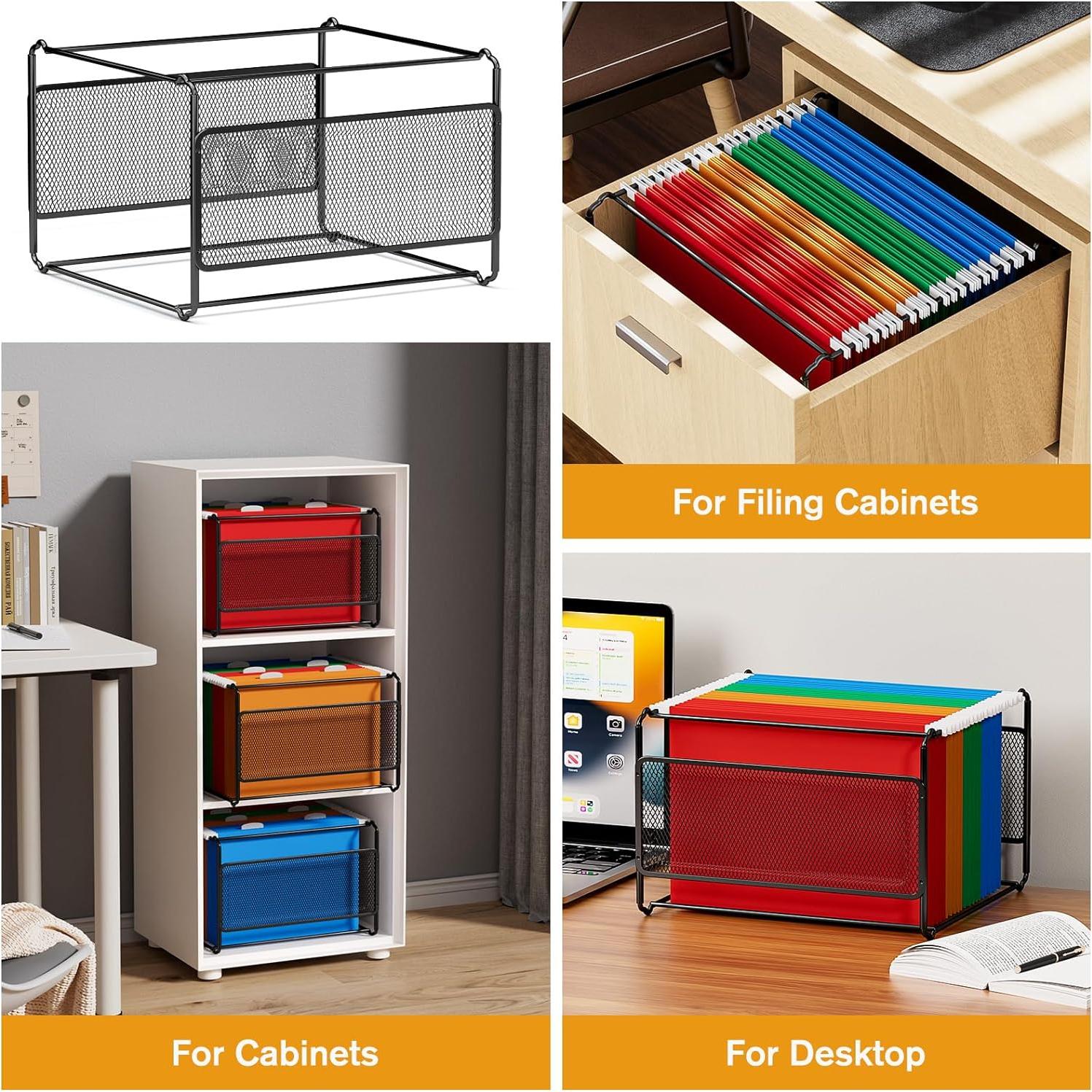 Organizador de Archivos Colgantes MaxGear de Metal Negro 31.5x28.7x23.6 cm