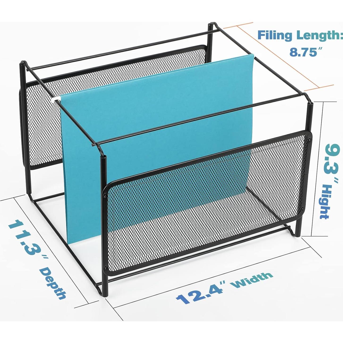 Organizador de Archivos Colgantes MaxGear de Metal Negro 31.5x28.7x23.6 cm