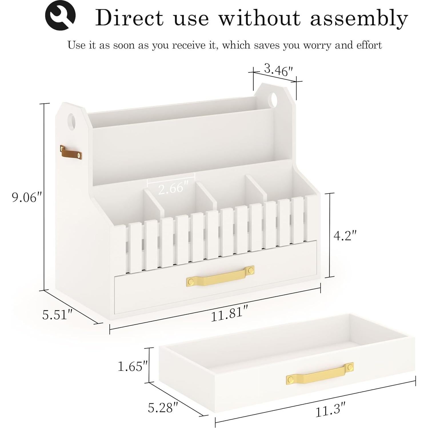 Organizador de Correo de Bambú Wisuce Essentials Blanco 1.66 kg
