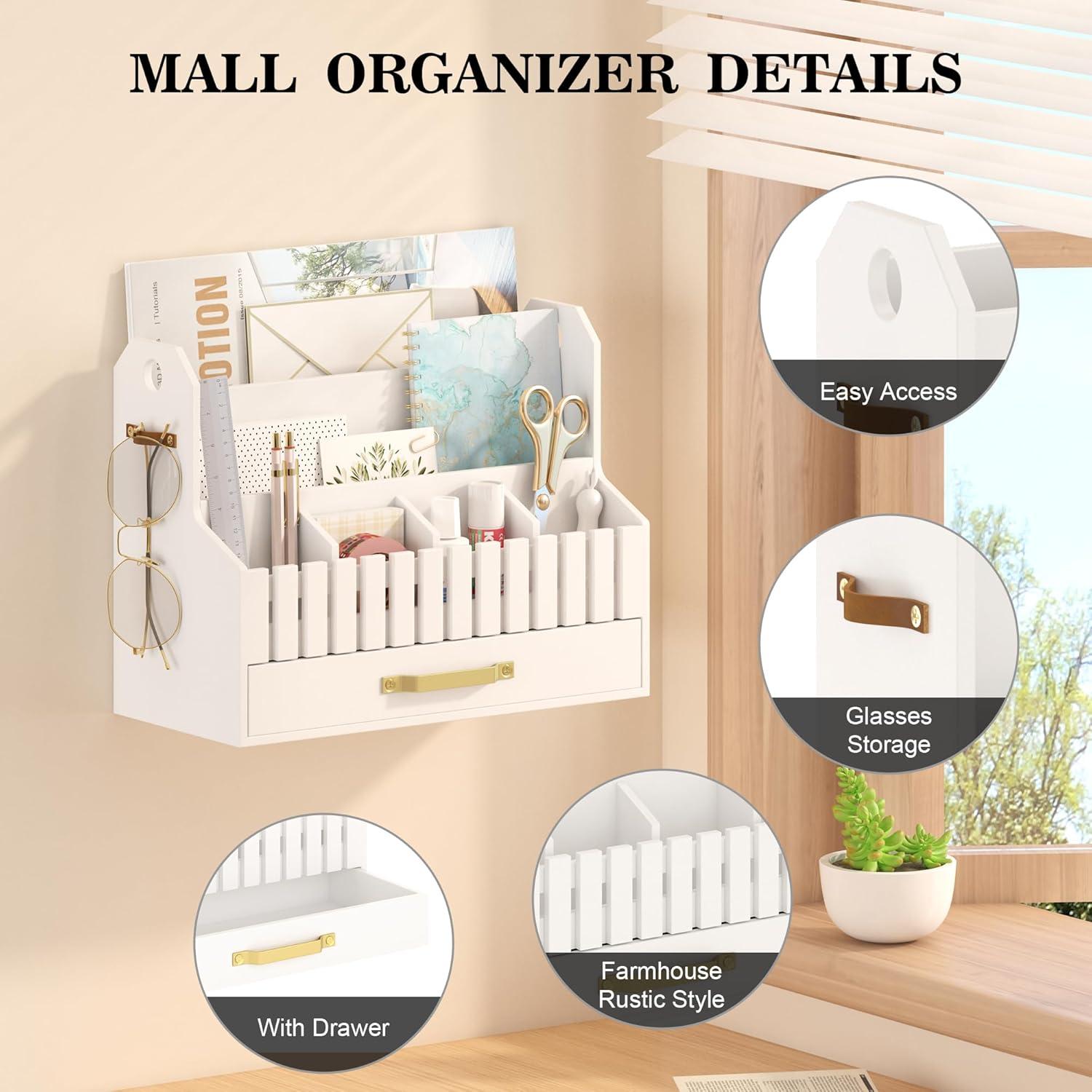 Organizador de Correo de Bambú Wisuce Essentials Blanco 1.66 kg