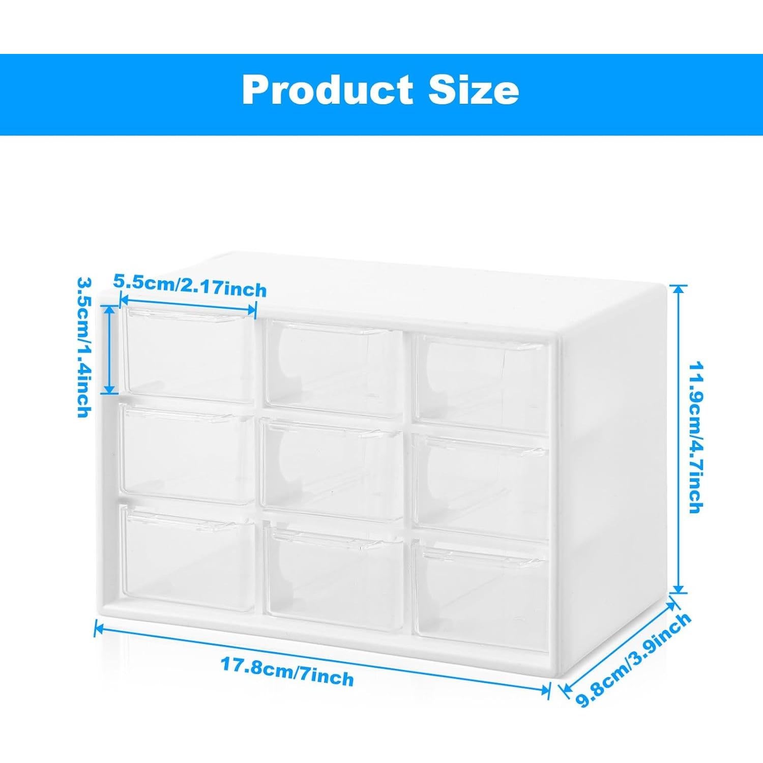 Organizador de Cajones de Plástico Nodaaiie - 2 Pcs con 18 Cajones